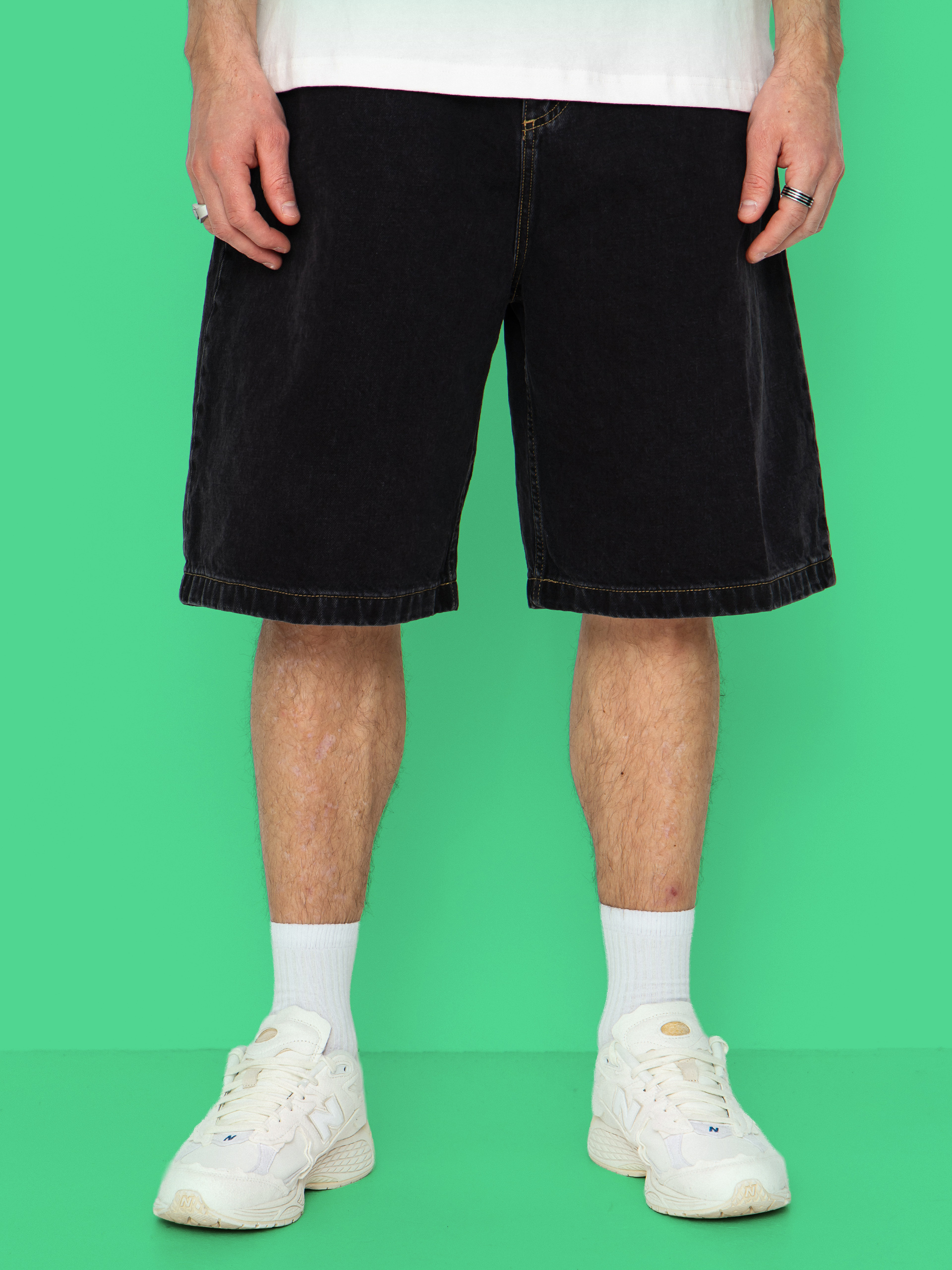 Szorty Carhartt WIP Brandon (black stone washed)