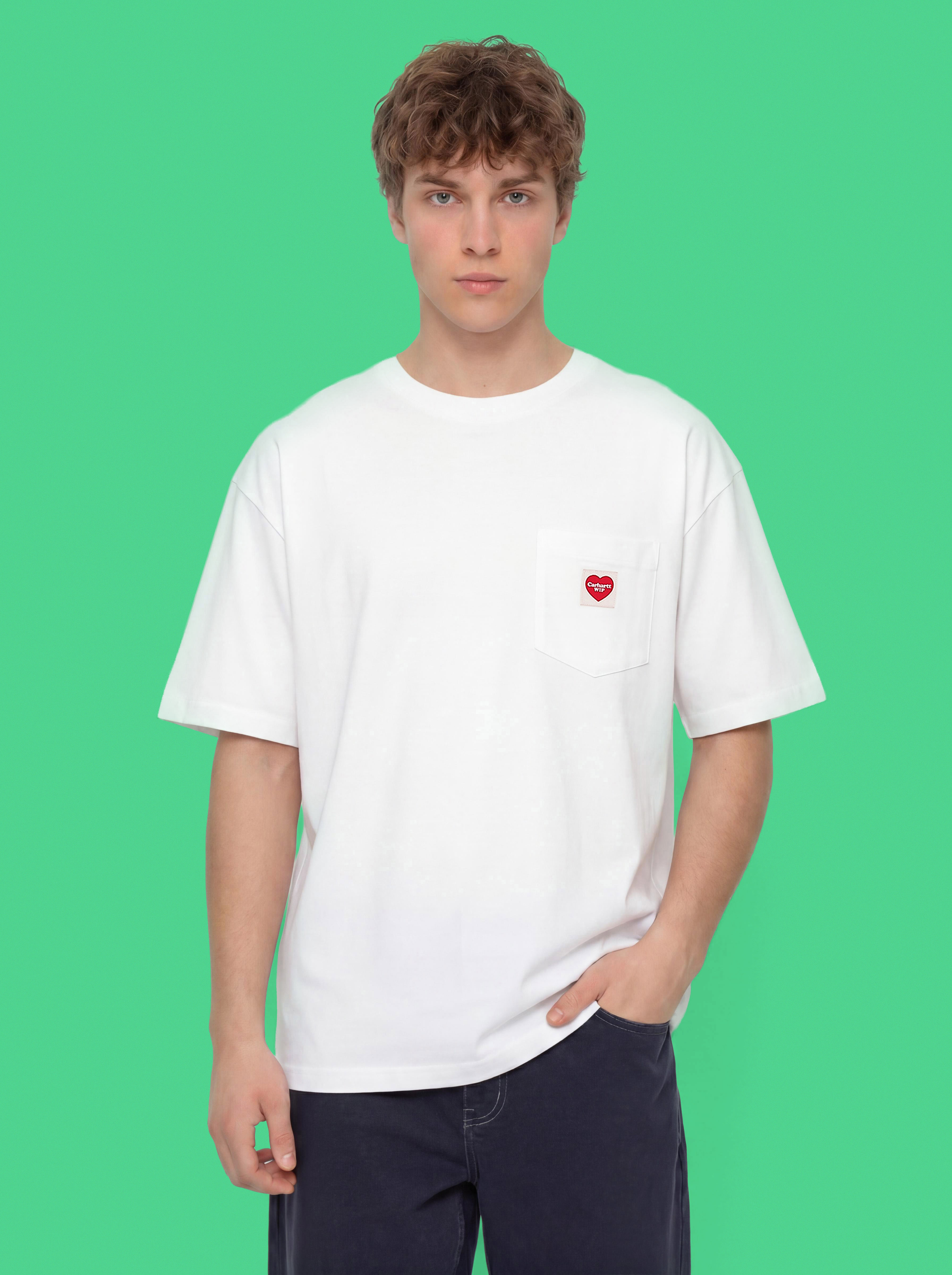 T-shirt Carhartt WIP Pocket Heart (white/red)