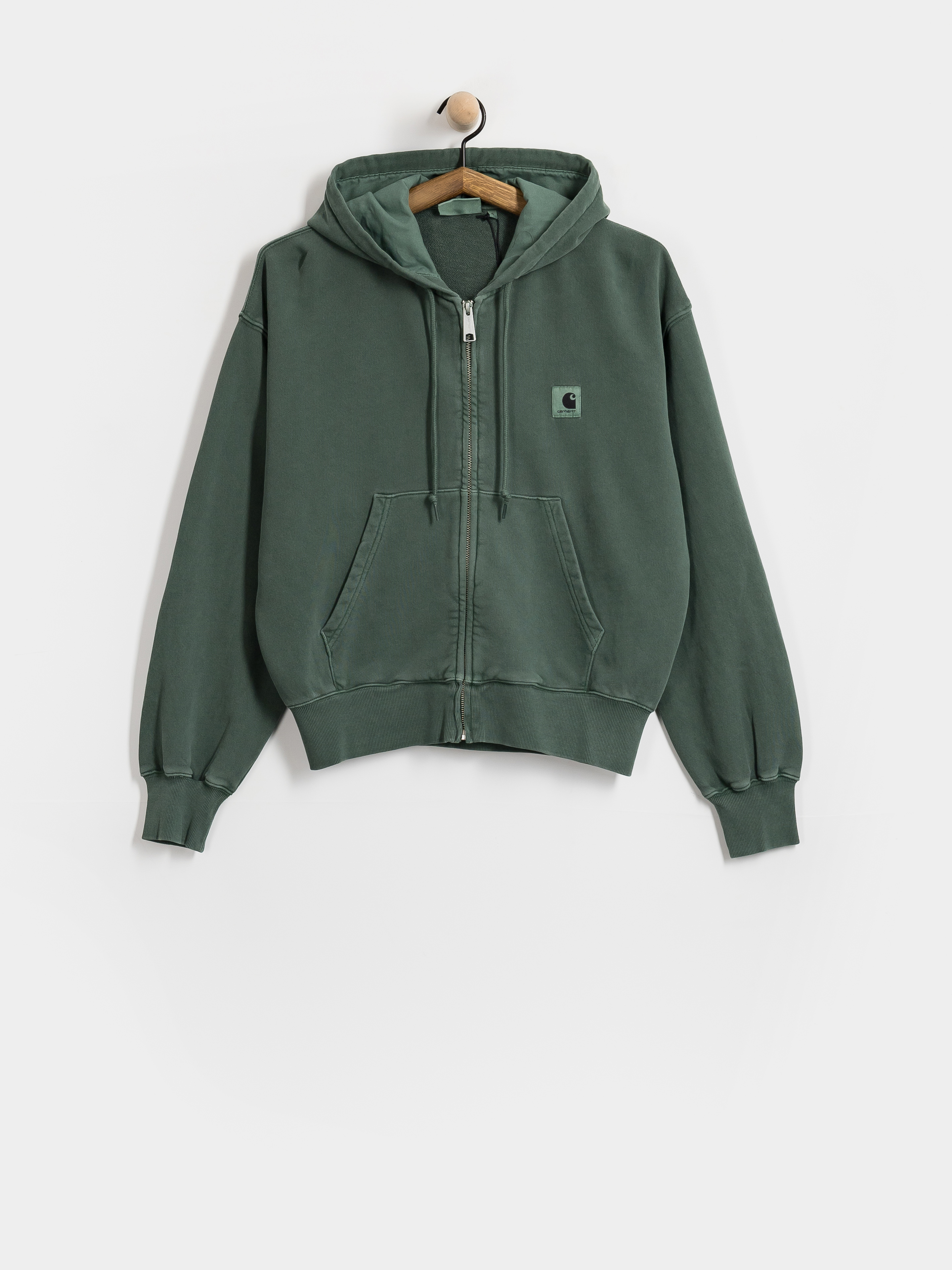 Bluza z kapturem Carhartt WIP Nelson ZHD Wmn (dark scarab/garment dyed)
