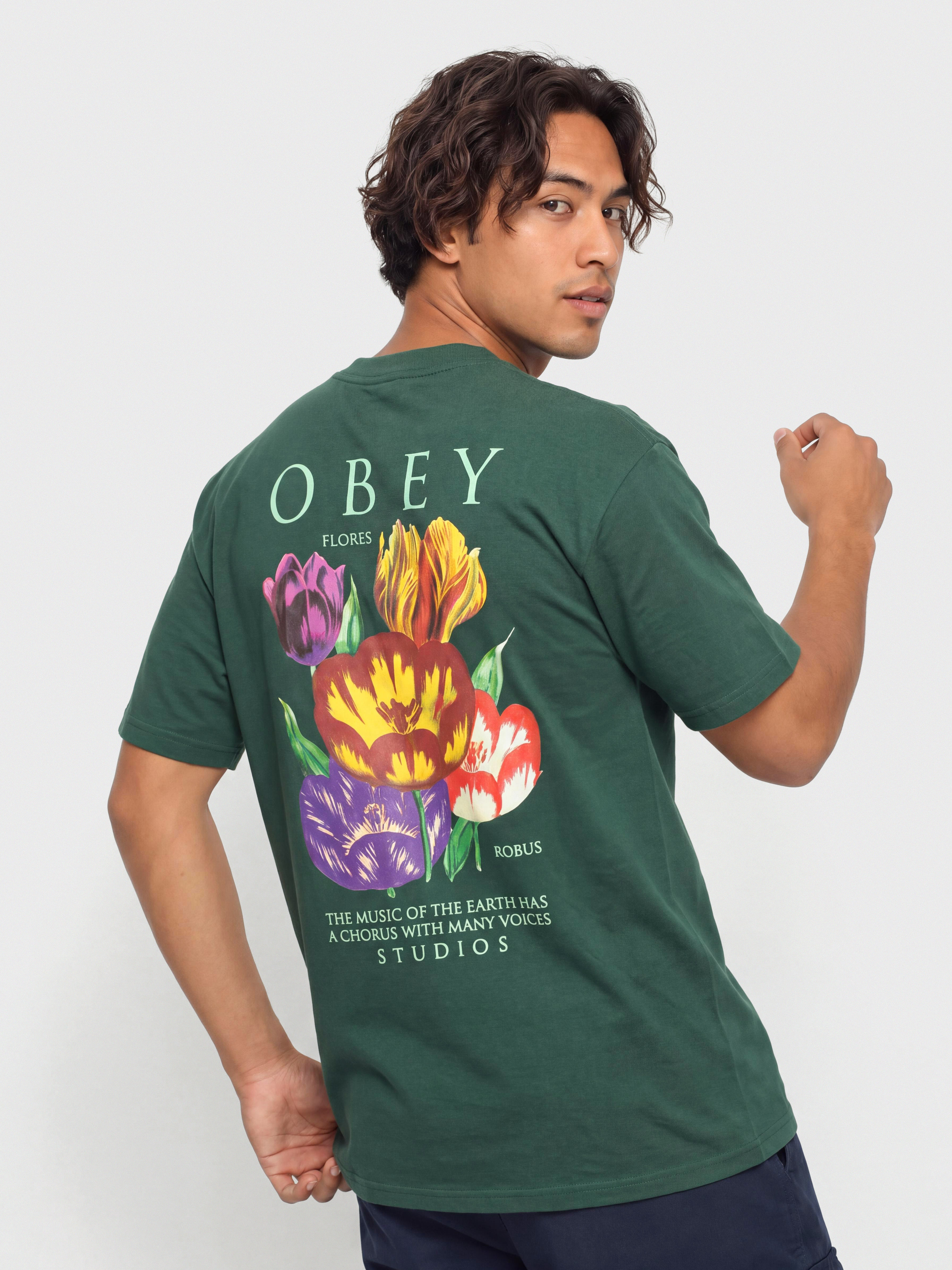 T-shirt OBEY Flores Robus (rainforest)