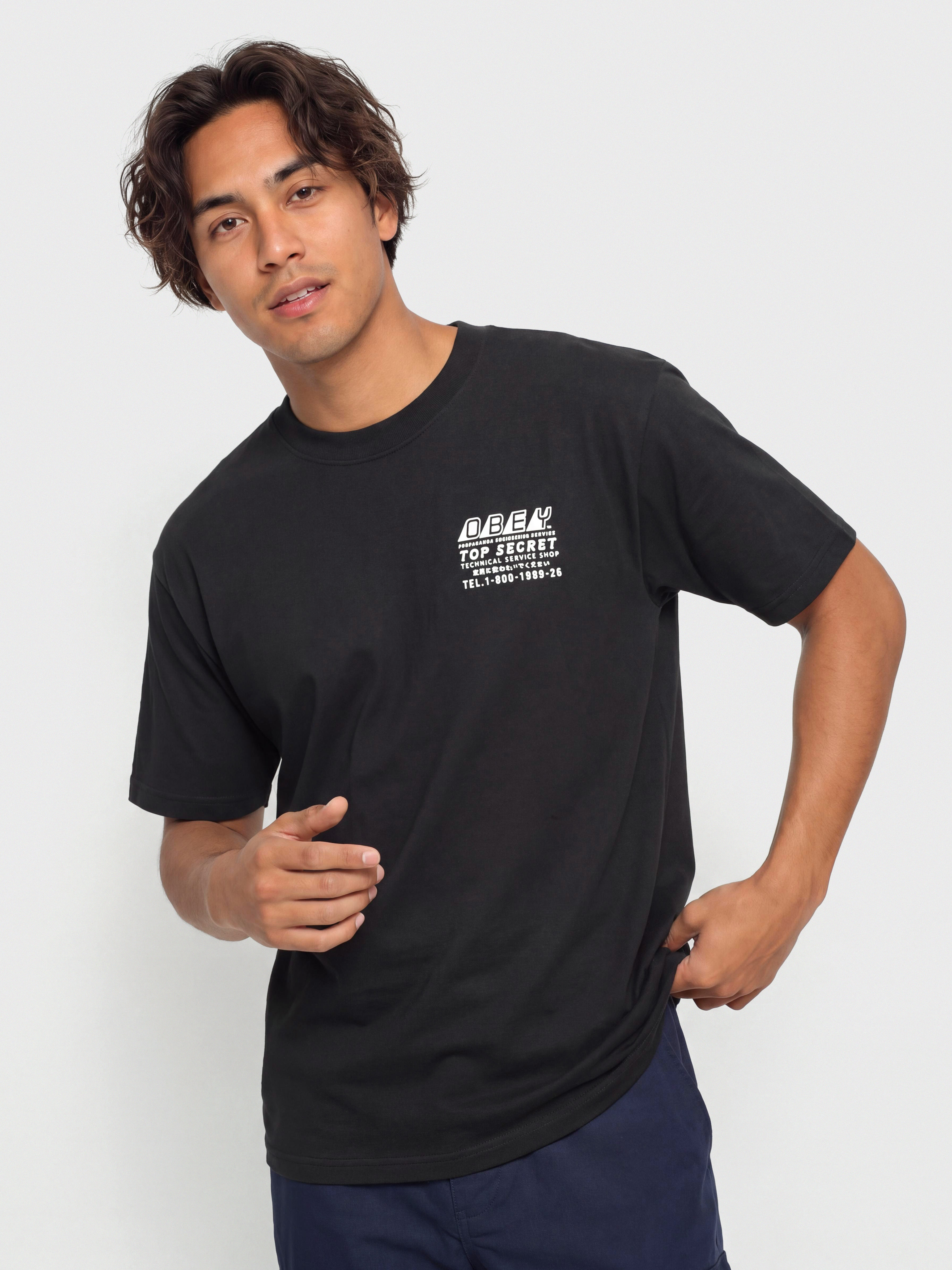 T-shirt OBEY Top Secret (vintage black)