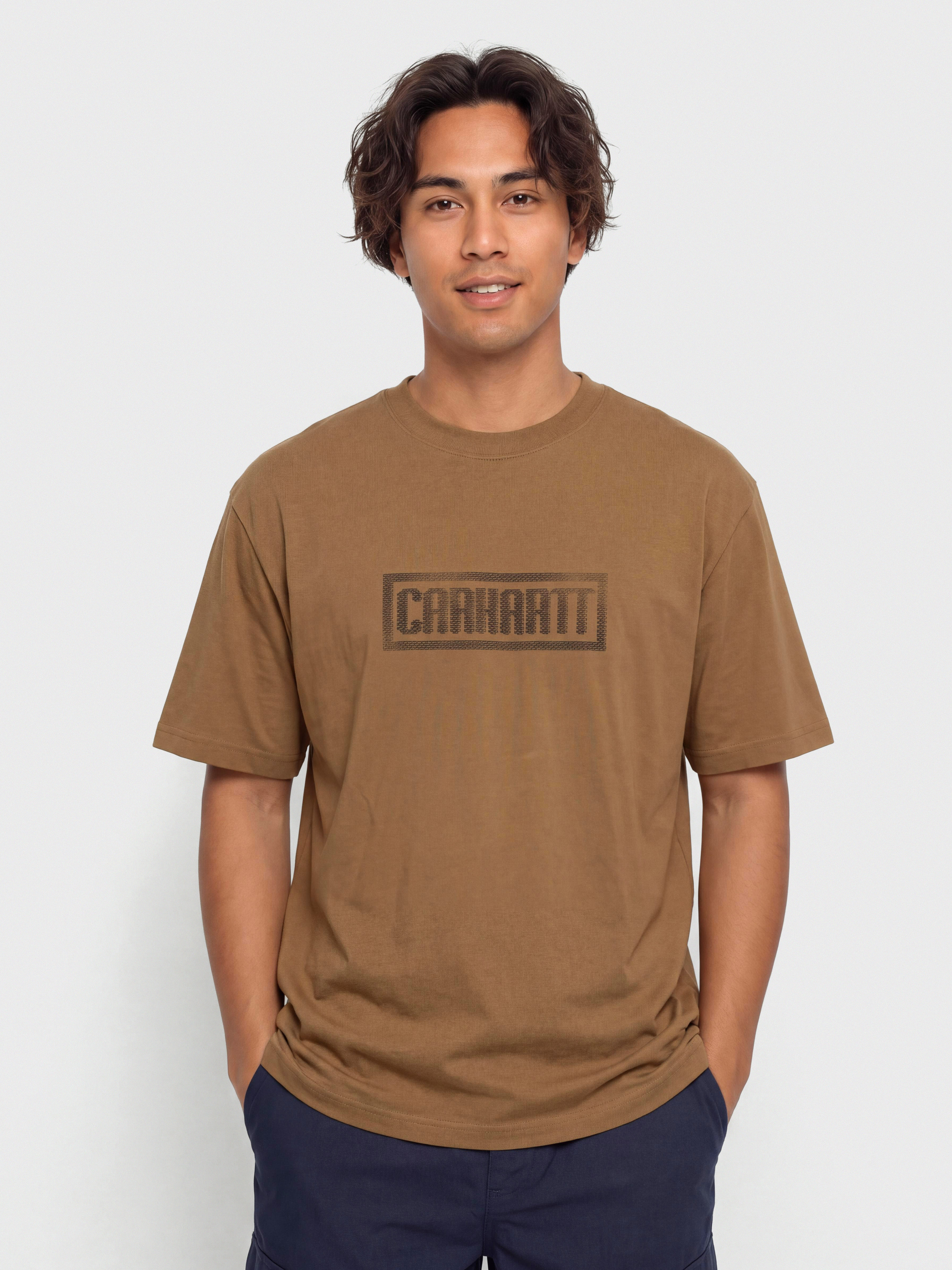 T-shirt Carhartt WIP Bricky Man (wip h brown/stone dyed)