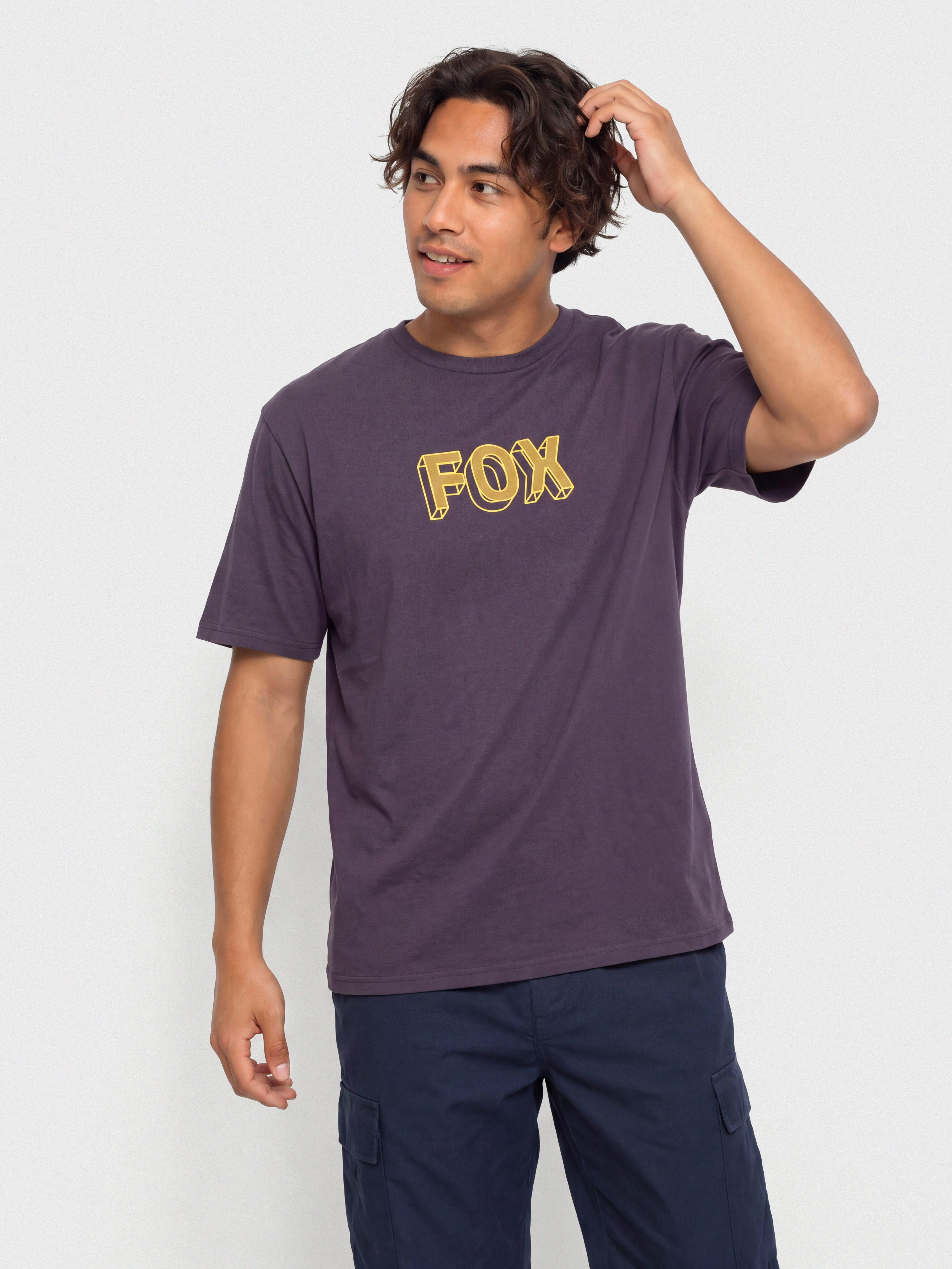 T-shirt Fox Image Print 195 (plum purple)