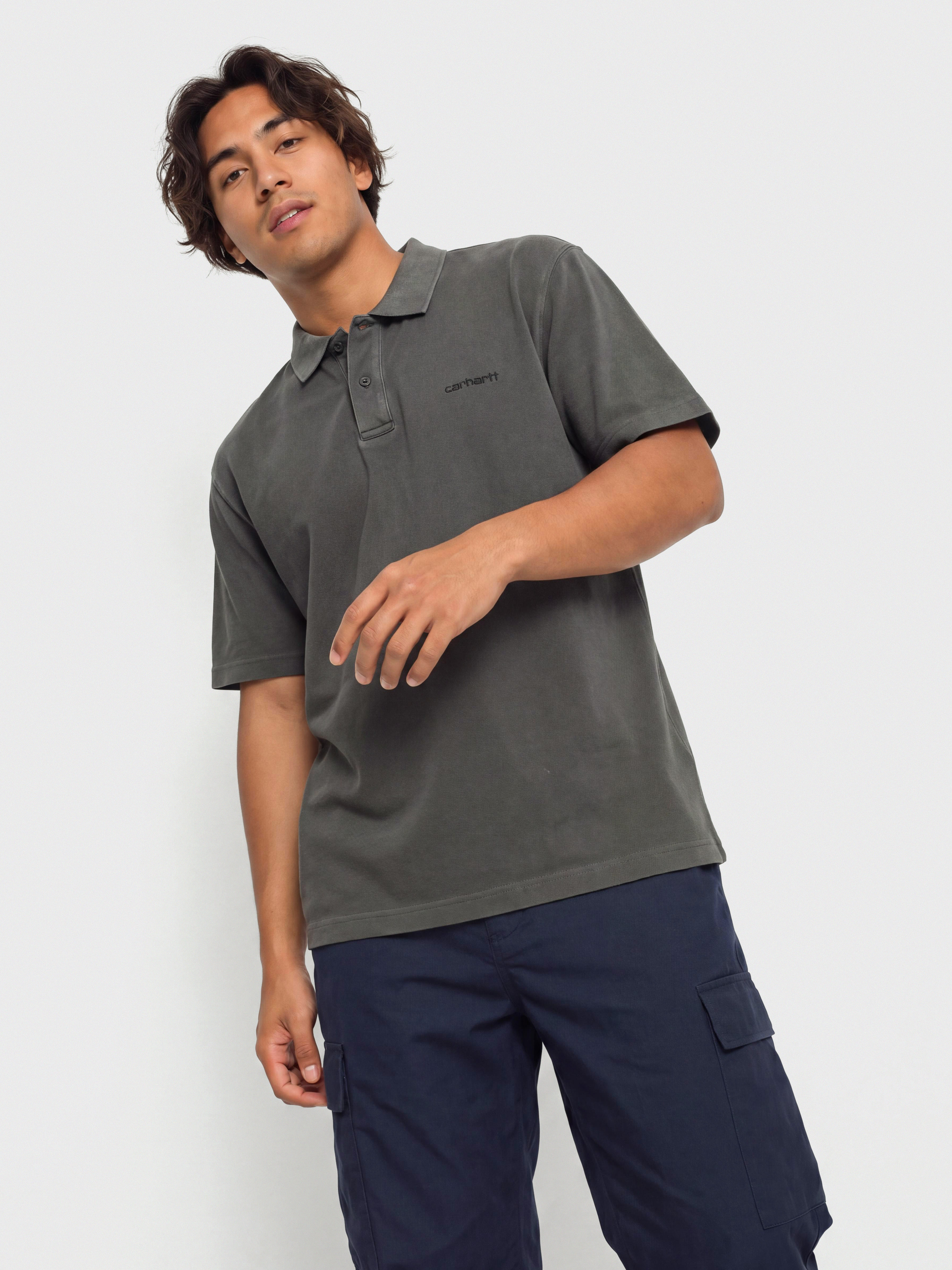 T-shirt Carhartt WIP Wayne Polo (black/garment dyed)