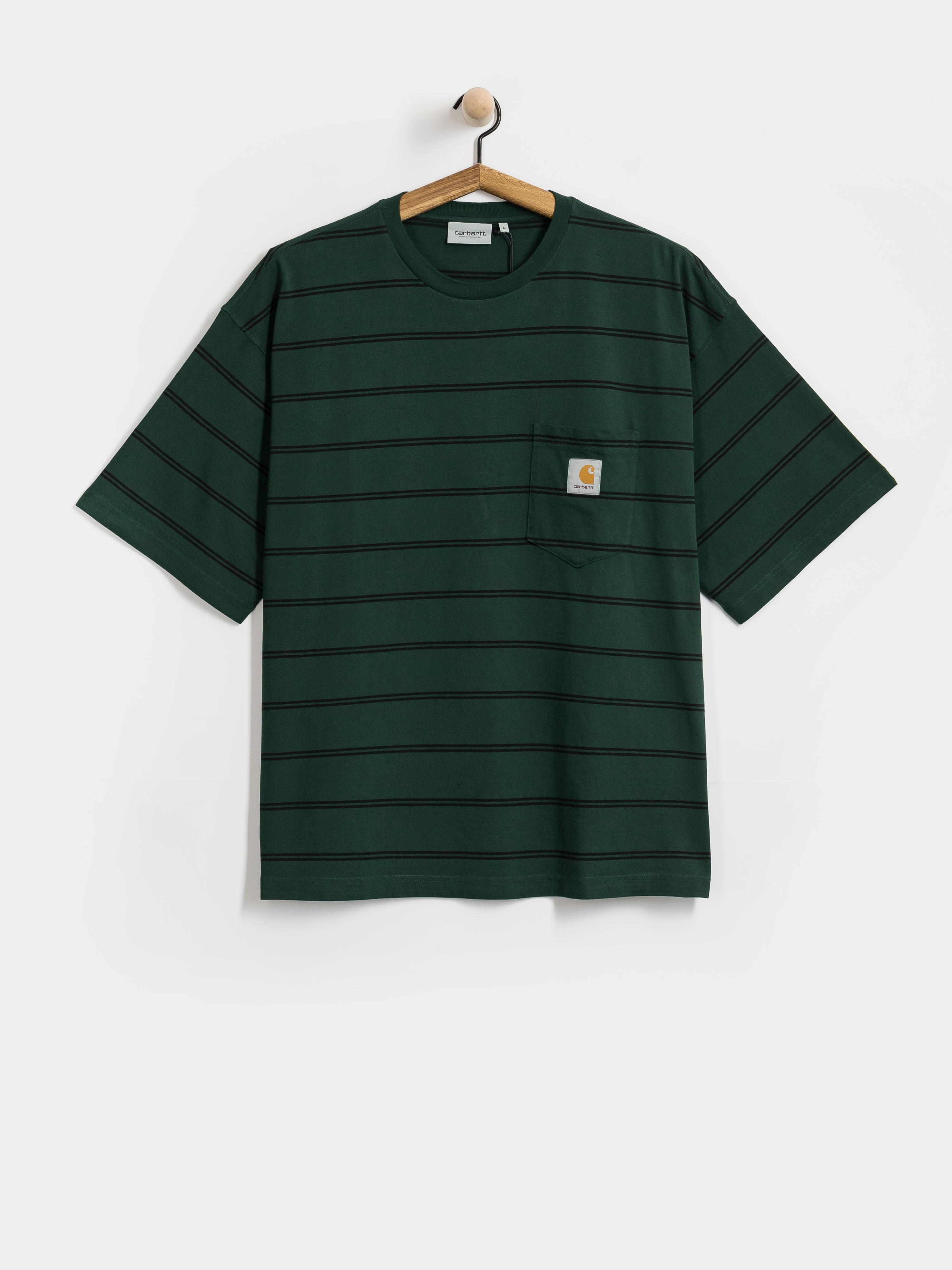 T-shirt Carhartt WIP Cardona Pocket (cardona stripe natural/dark scarab/garment dyed)