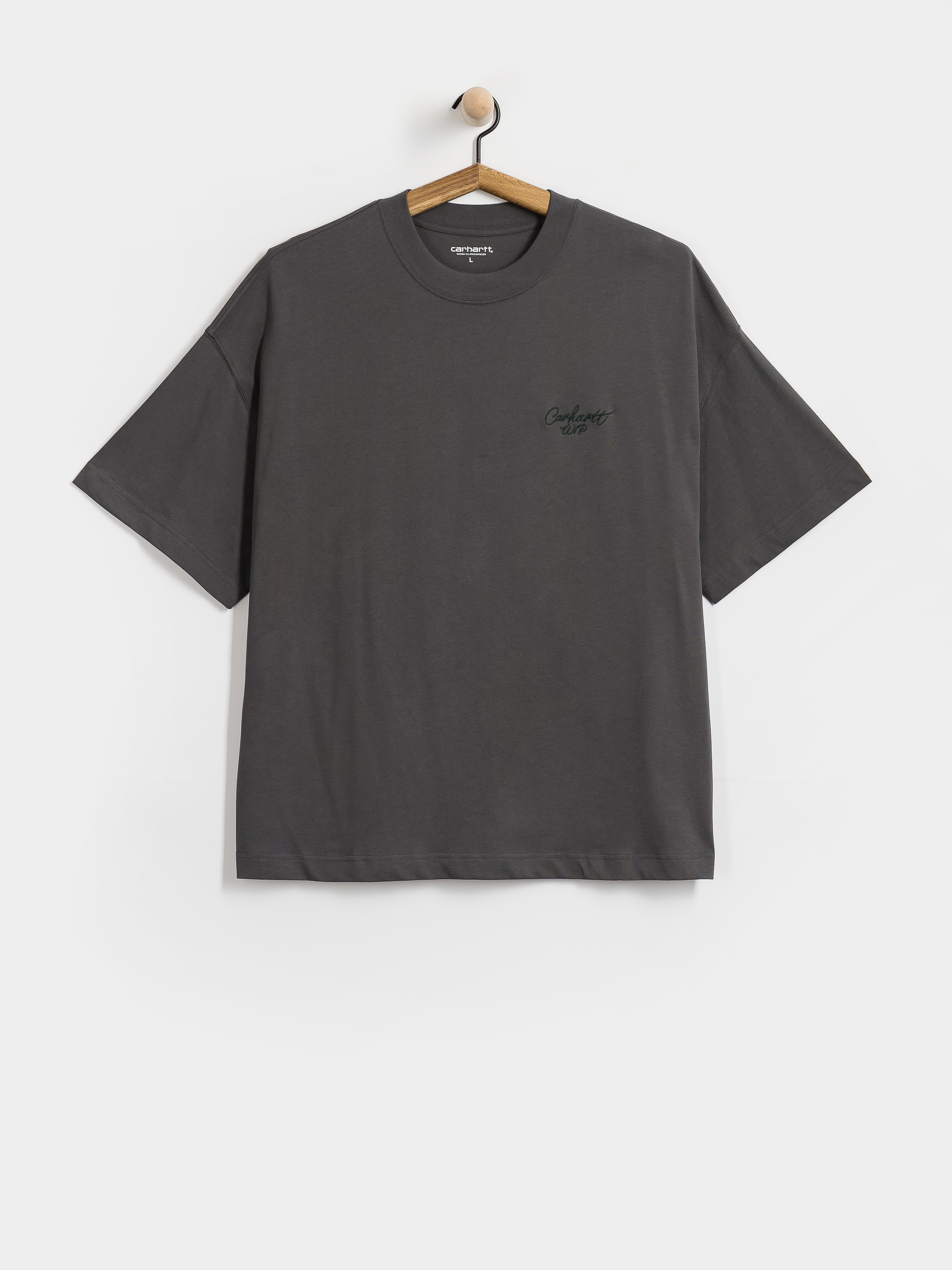 T-shirt Carhartt WIP Signature Script (graphite/dark scarab)