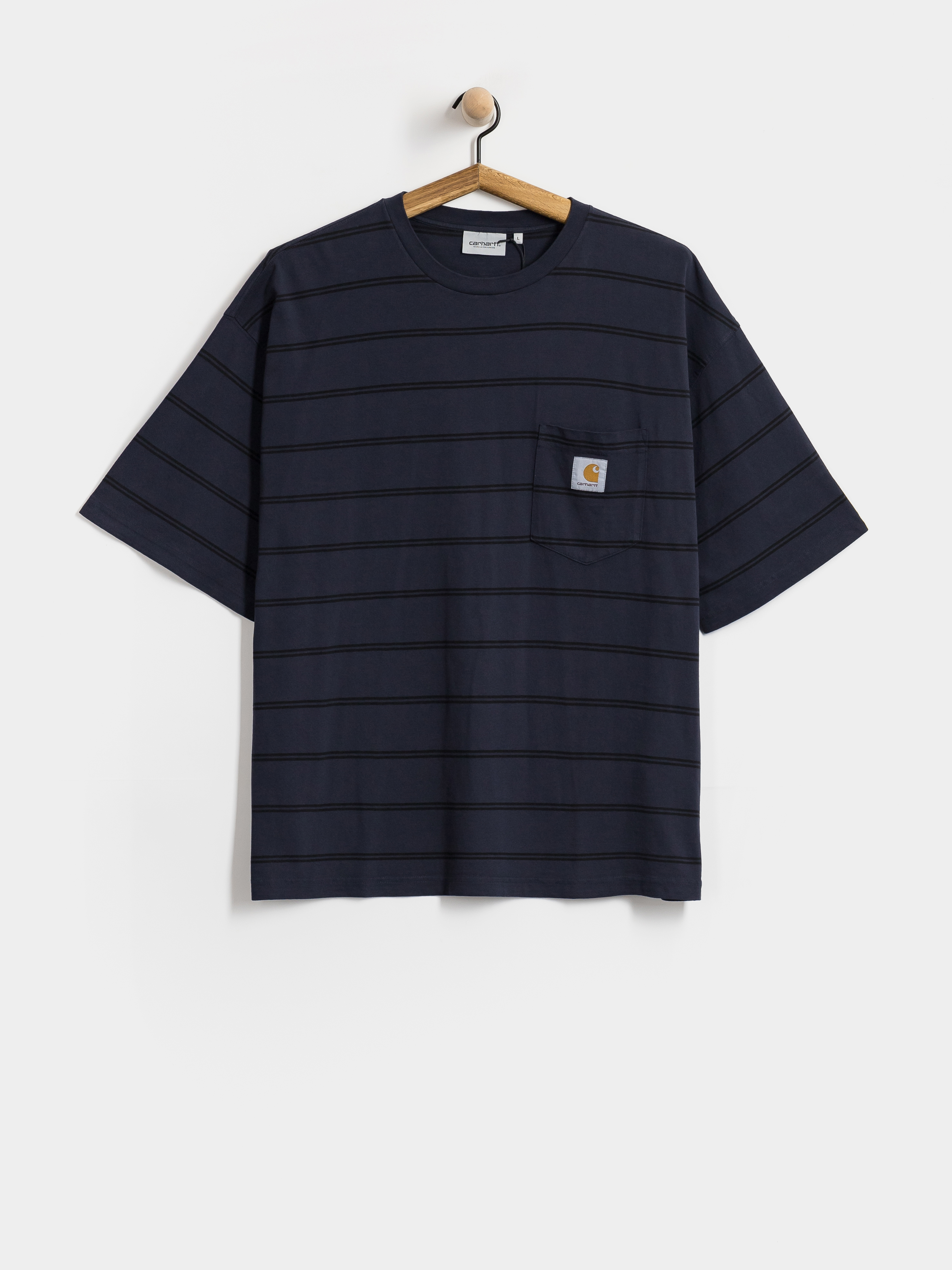 T-shirt Carhartt WIP Cardona Pocket (cardona stripe natural/dark navy/garment dyed)