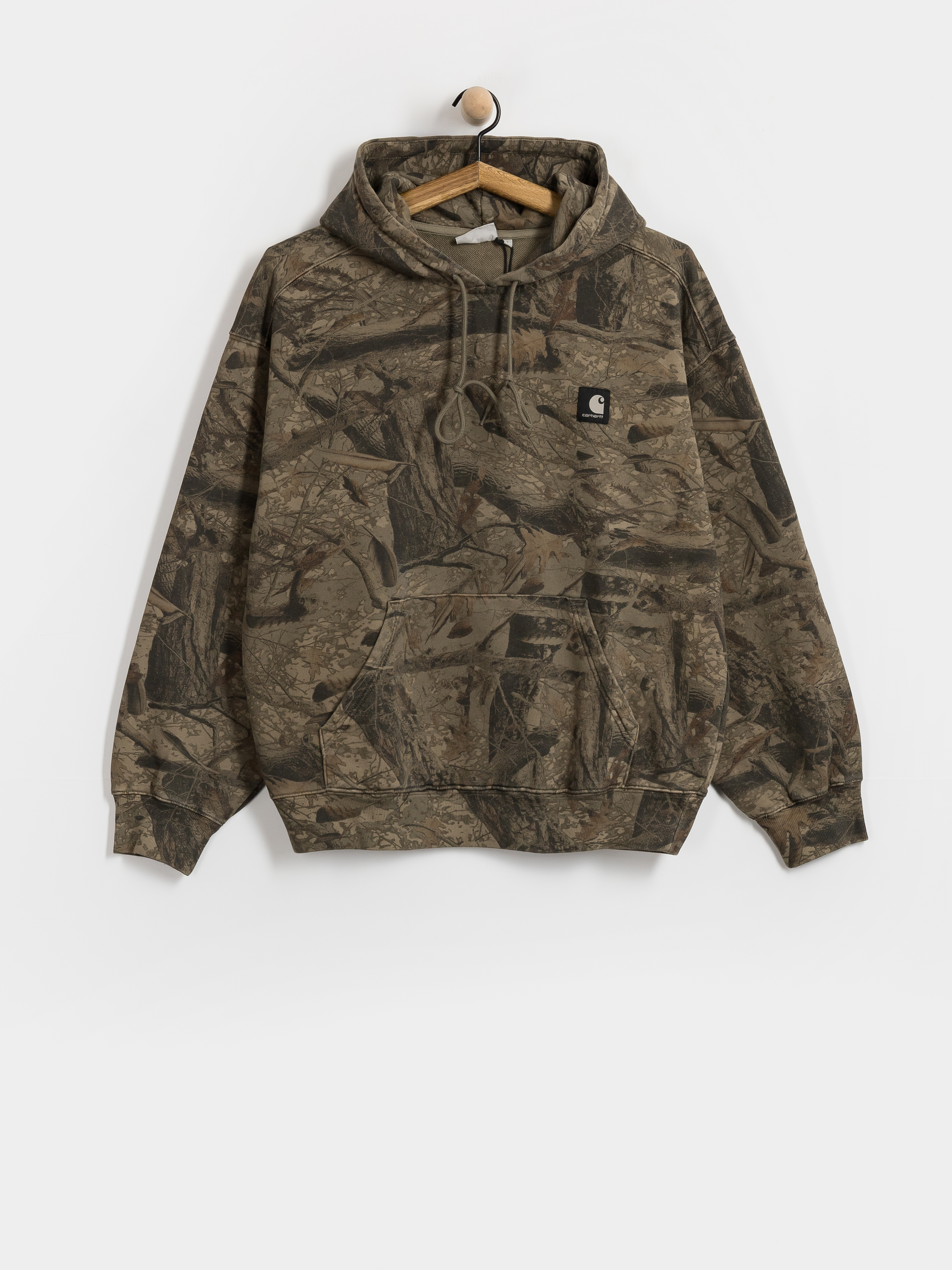 Bluza z kapturem Carhartt WIP Feather Tree HD (camo feather tree khaki/shungite/garment dyed)