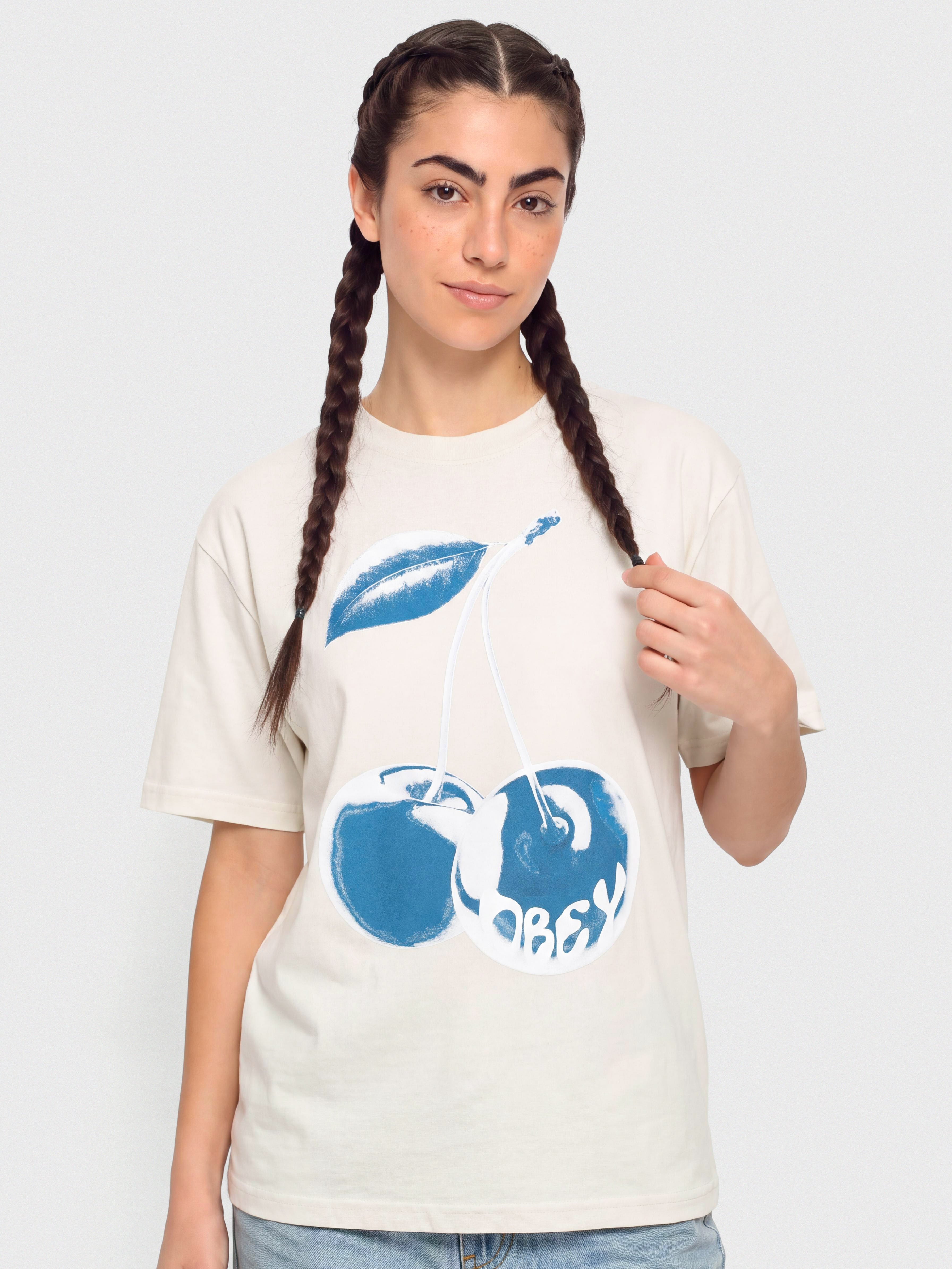T-shirt OBEY Blue Cherry Wmn (chalk white)