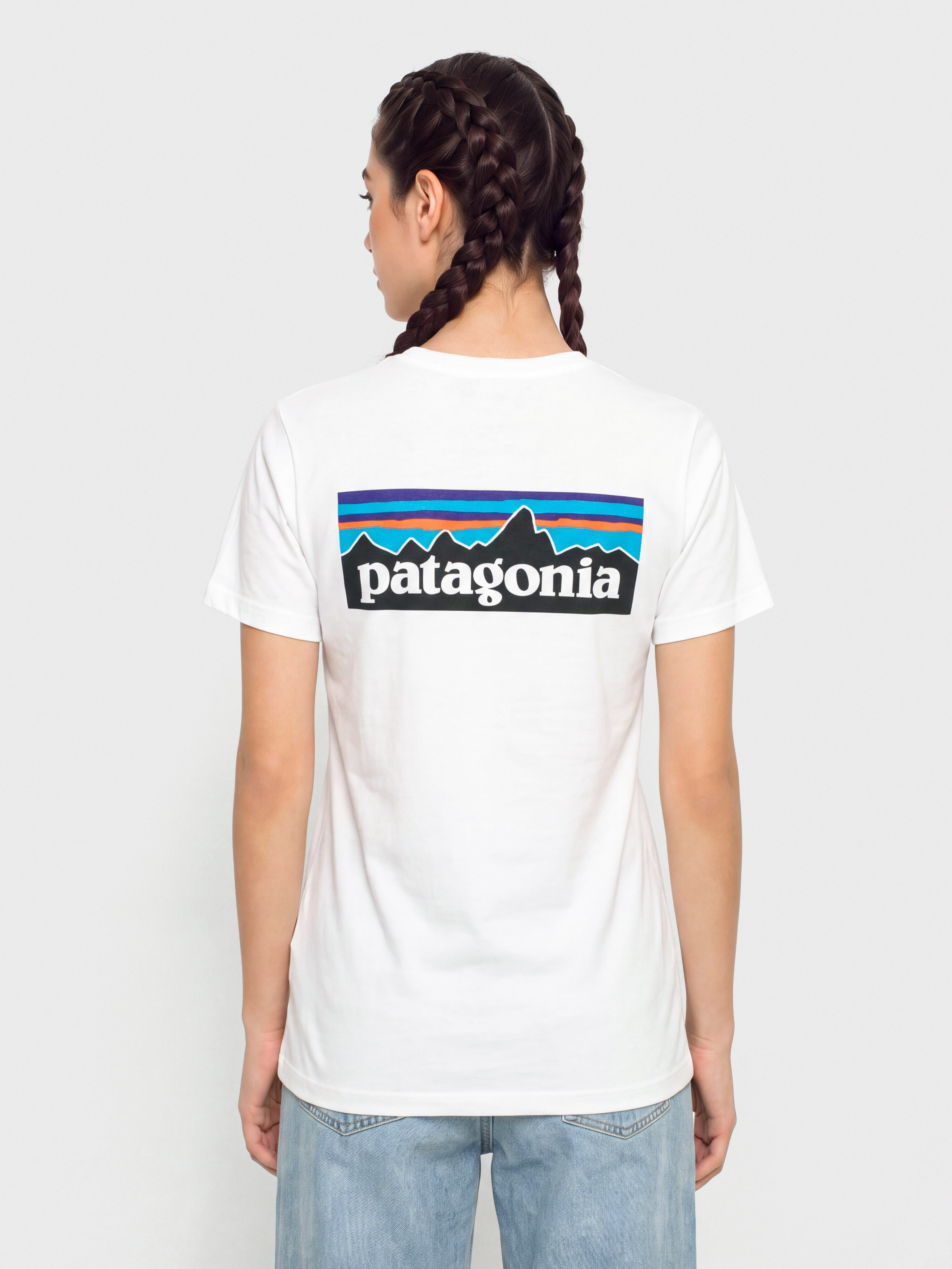 T-shirt Patagonia P 6 Logo Responsibili Wmn (fiber white)