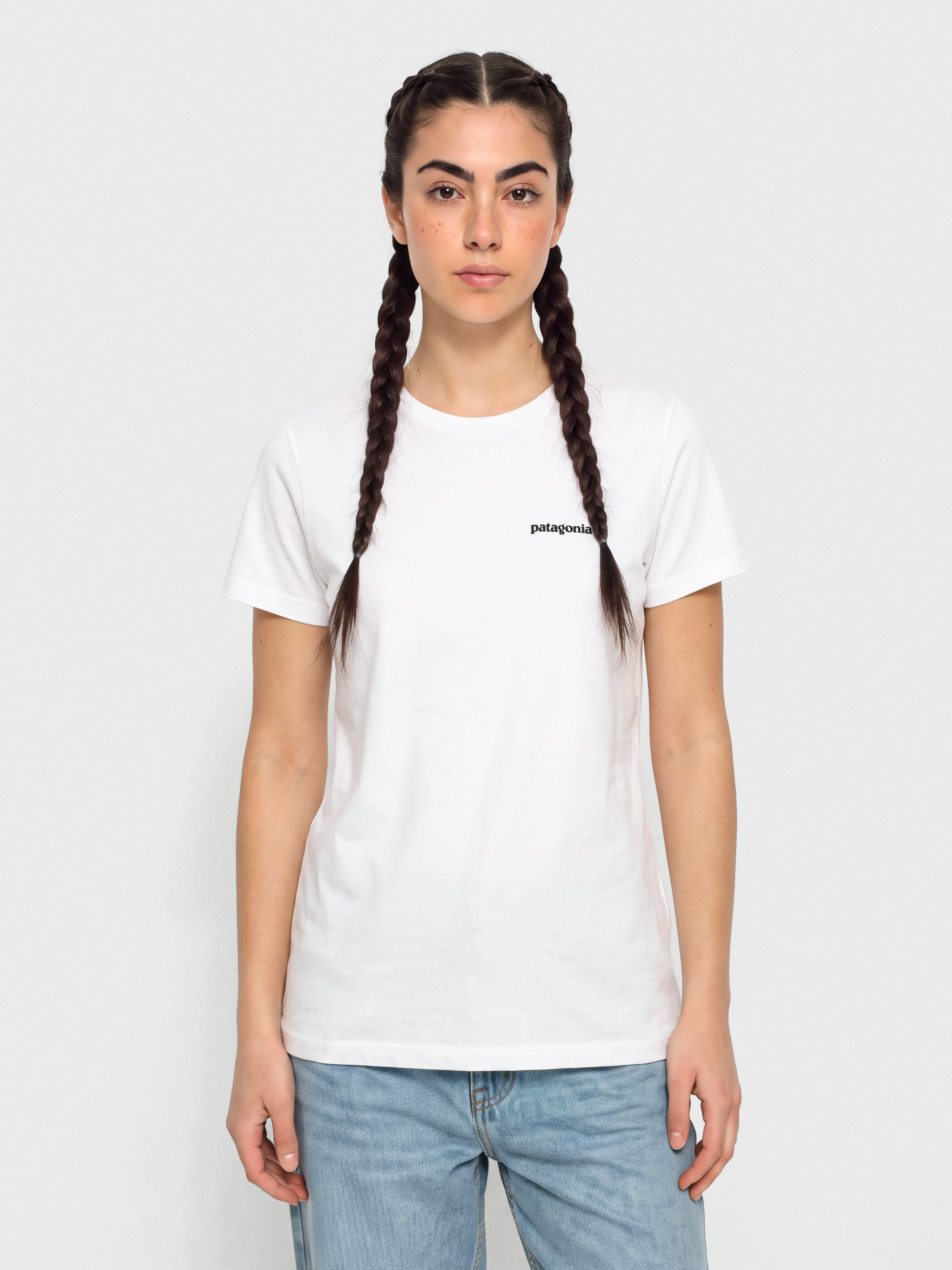T-shirt Patagonia P 6 Logo Responsibili Wmn (fiber white)