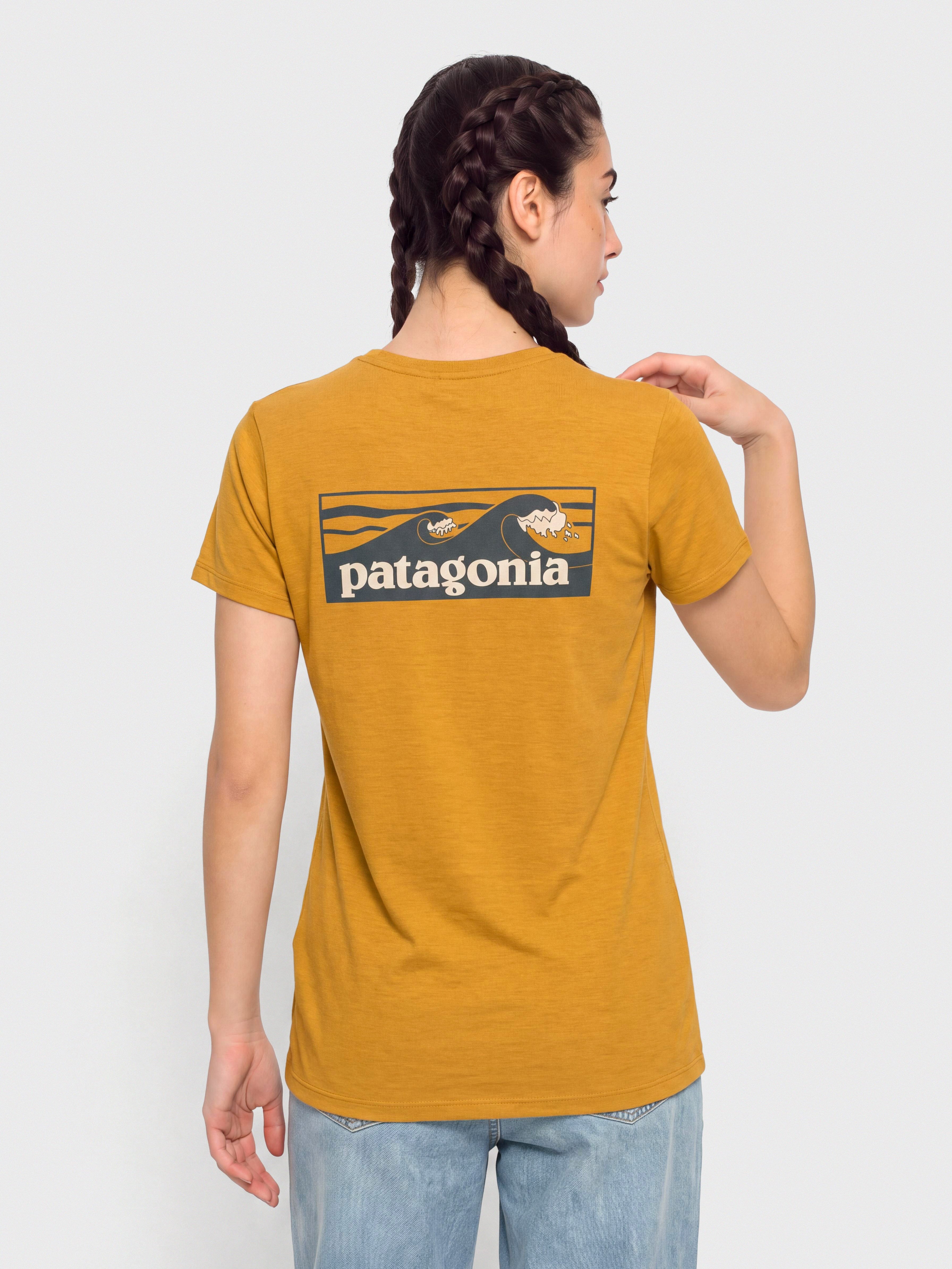 T-shirt Patagonia Cap Cool Daily Boardshort Logo Wmn (cinnamon brown dark cinnamon brown x dye)