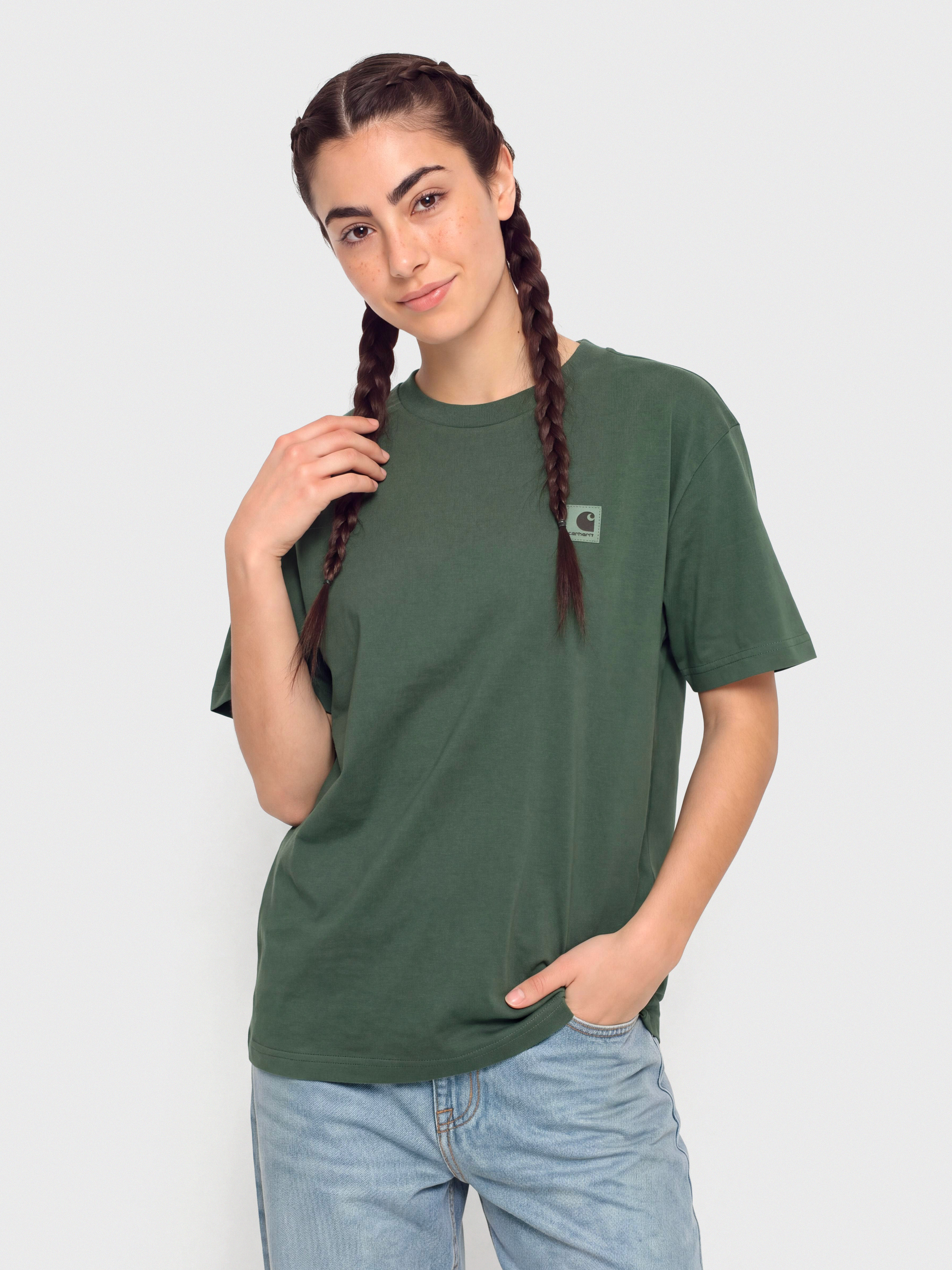 T-shirt Carhartt WIP Nelson Wmn (dark scarab/garment dyed)