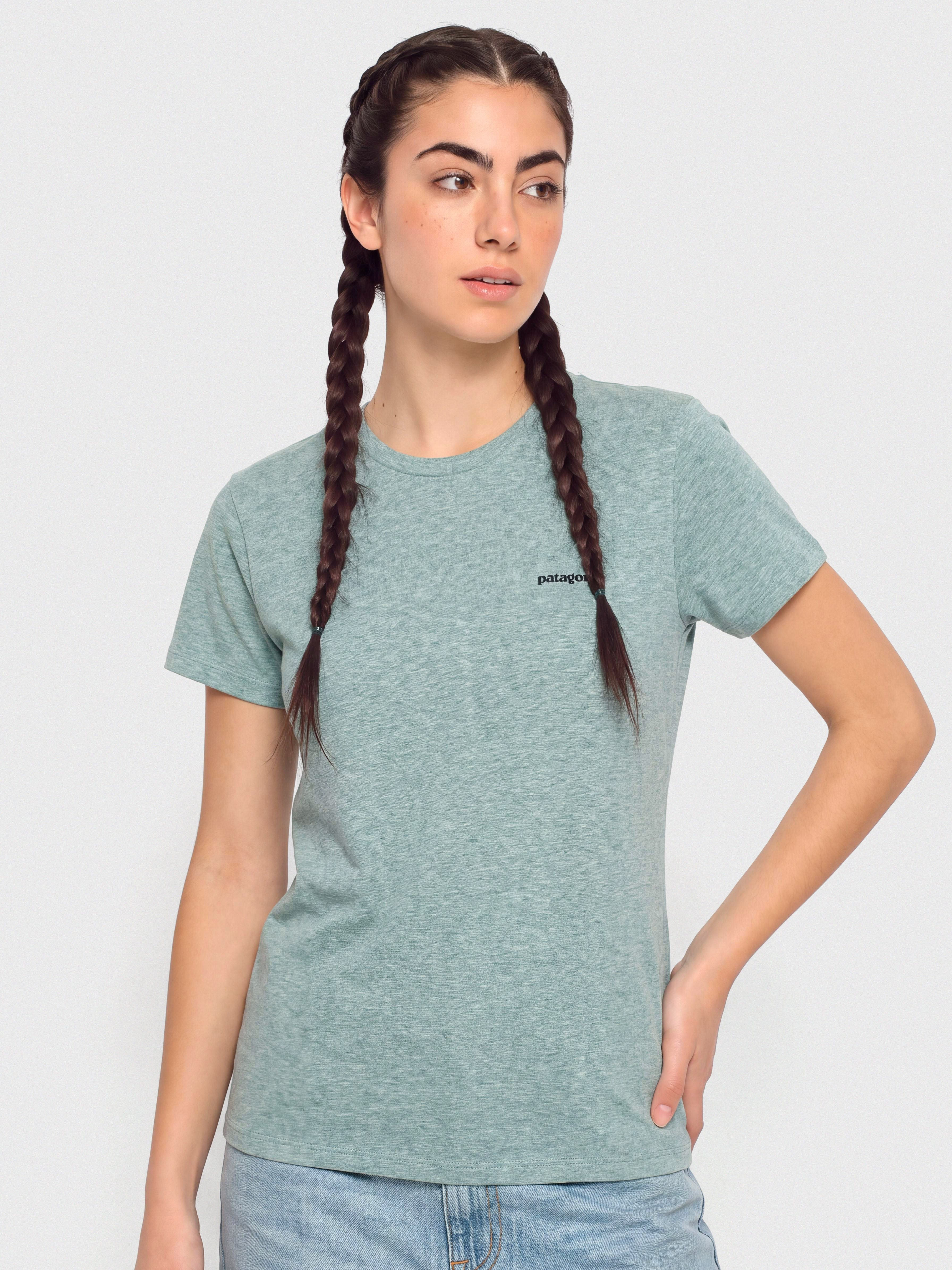 T-shirt Patagonia P 6 Logo Responsibili Wmn (blue sage)