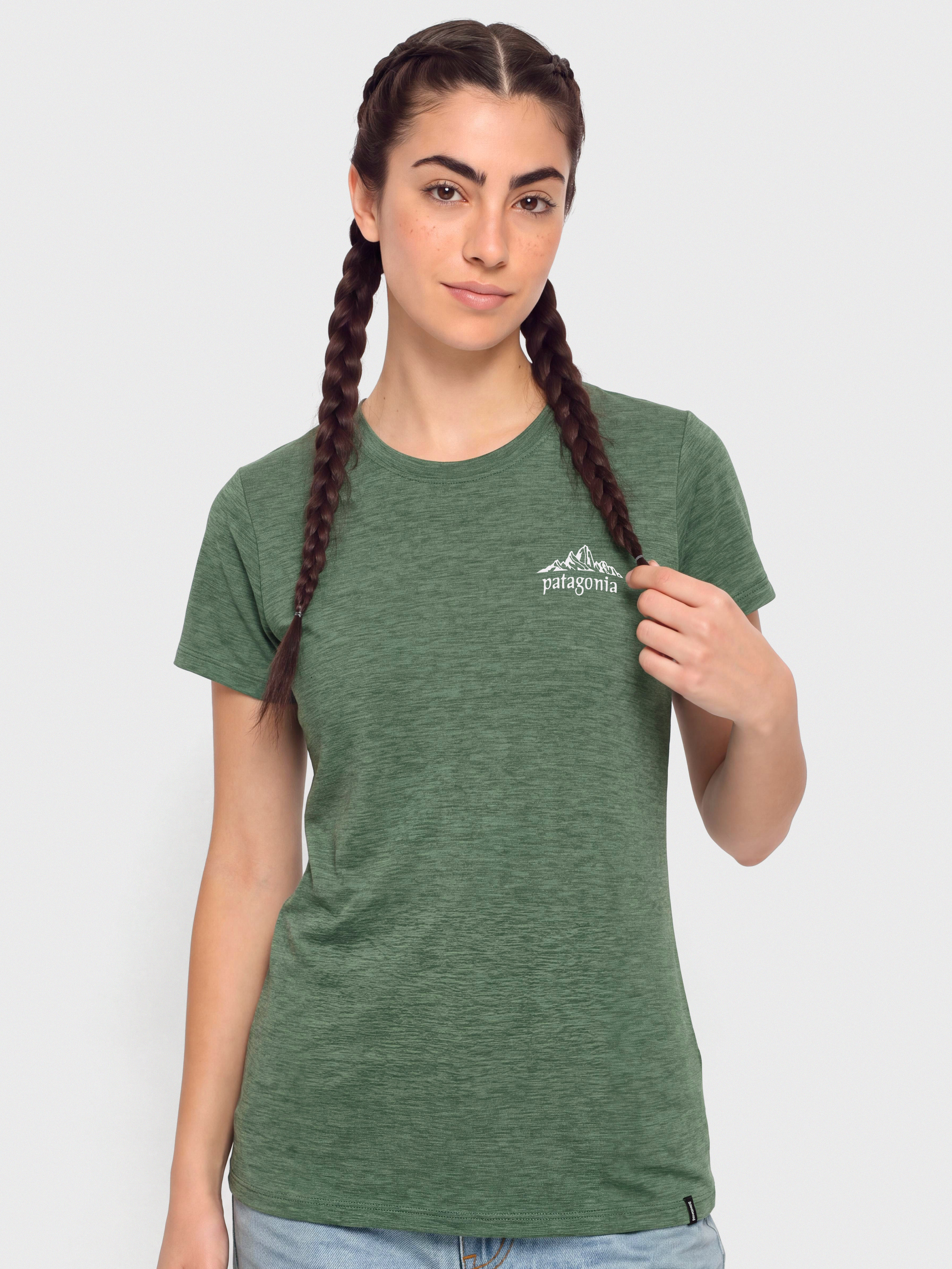 T-shirt Patagonia Cap Cool Daily Cloud Crag Wmn (canopy green light canopy green x dye)