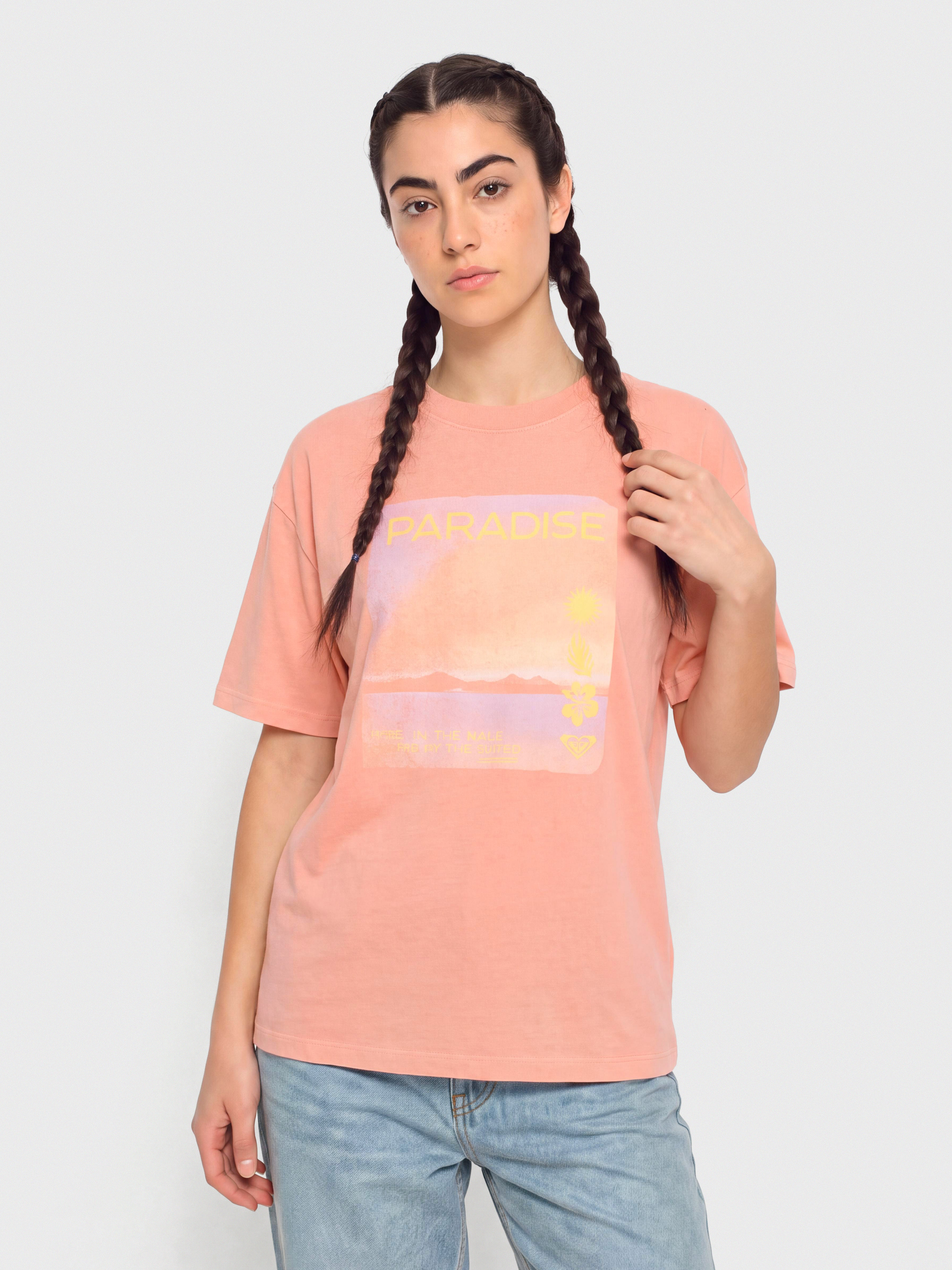 T-shirt Roxy Talloversize Washed Wmn (camellia)