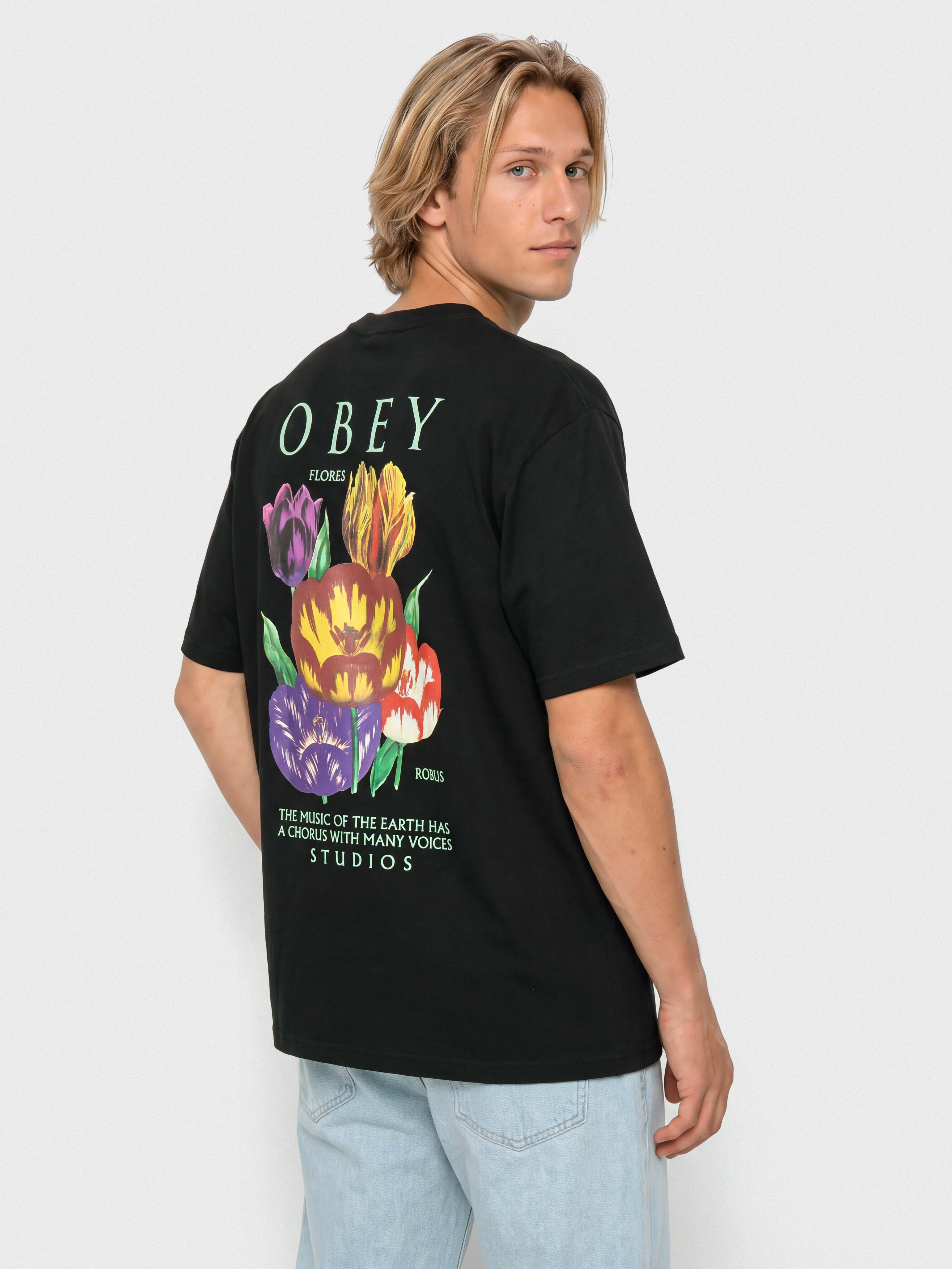 T-shirt OBEY Flores Robus (black)