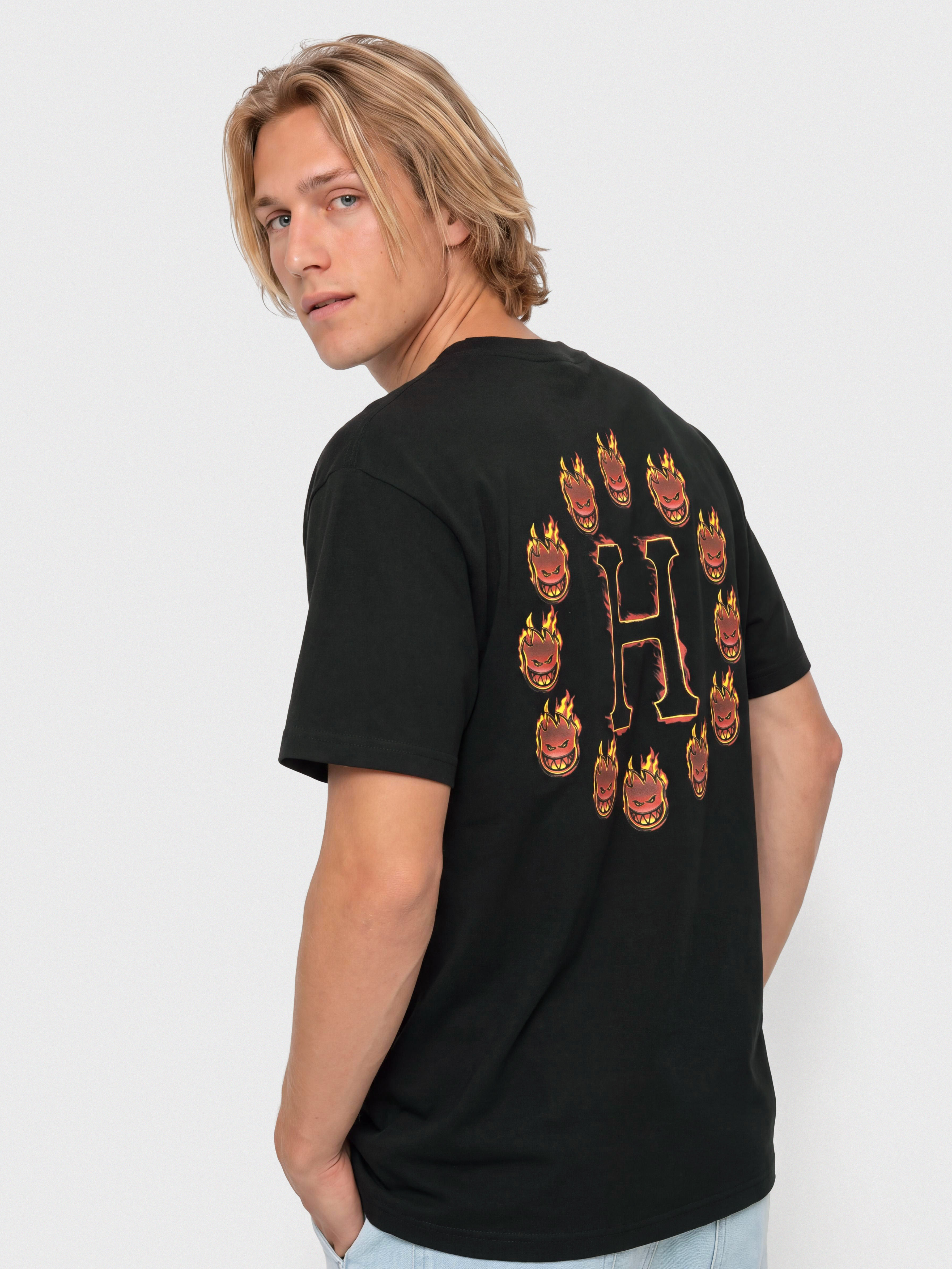 T-shirt HUF X Spitfire Flame Galaxies (black)