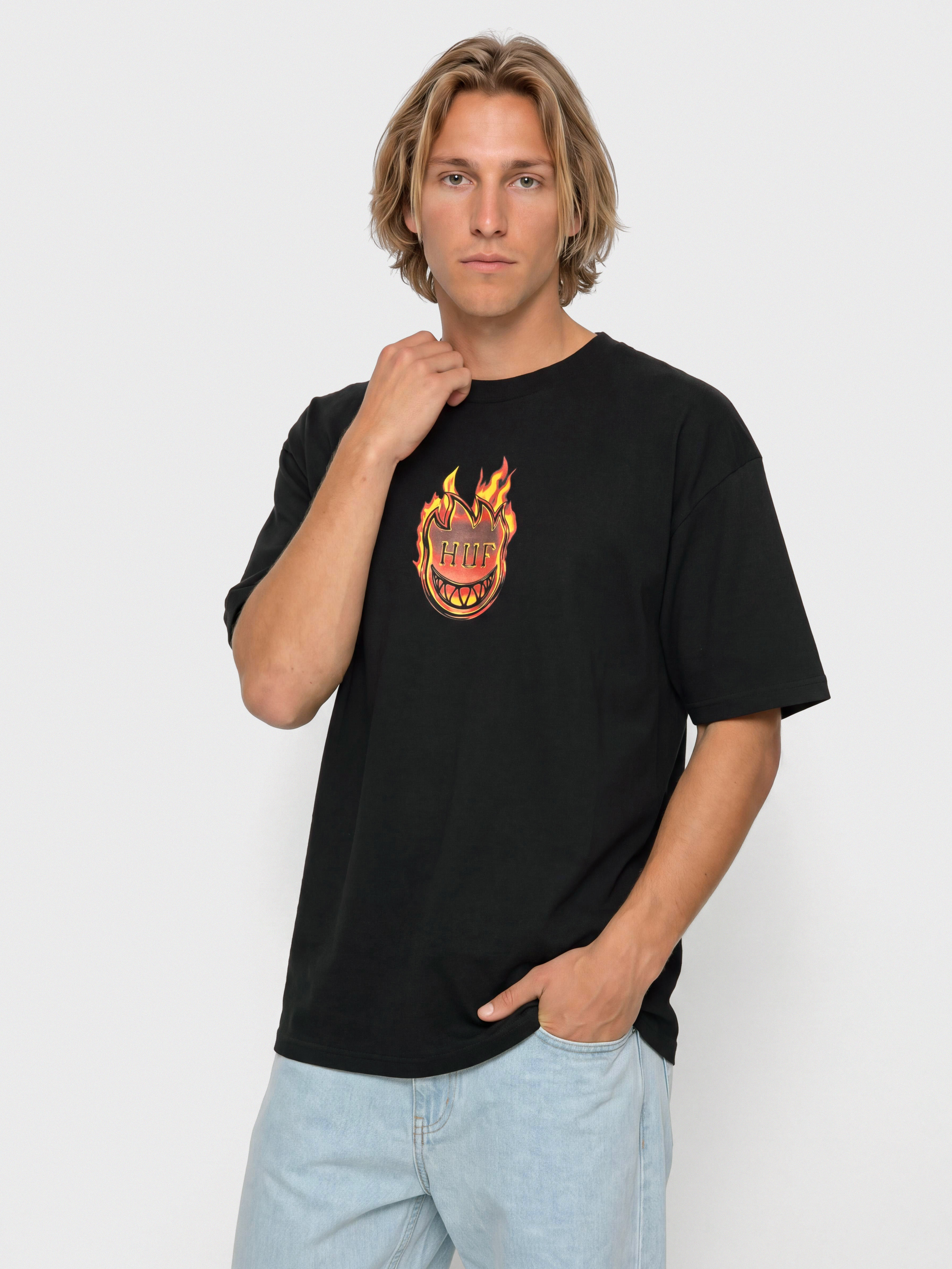 T-shirt HUF X Spitfire Flame Galaxies (black)