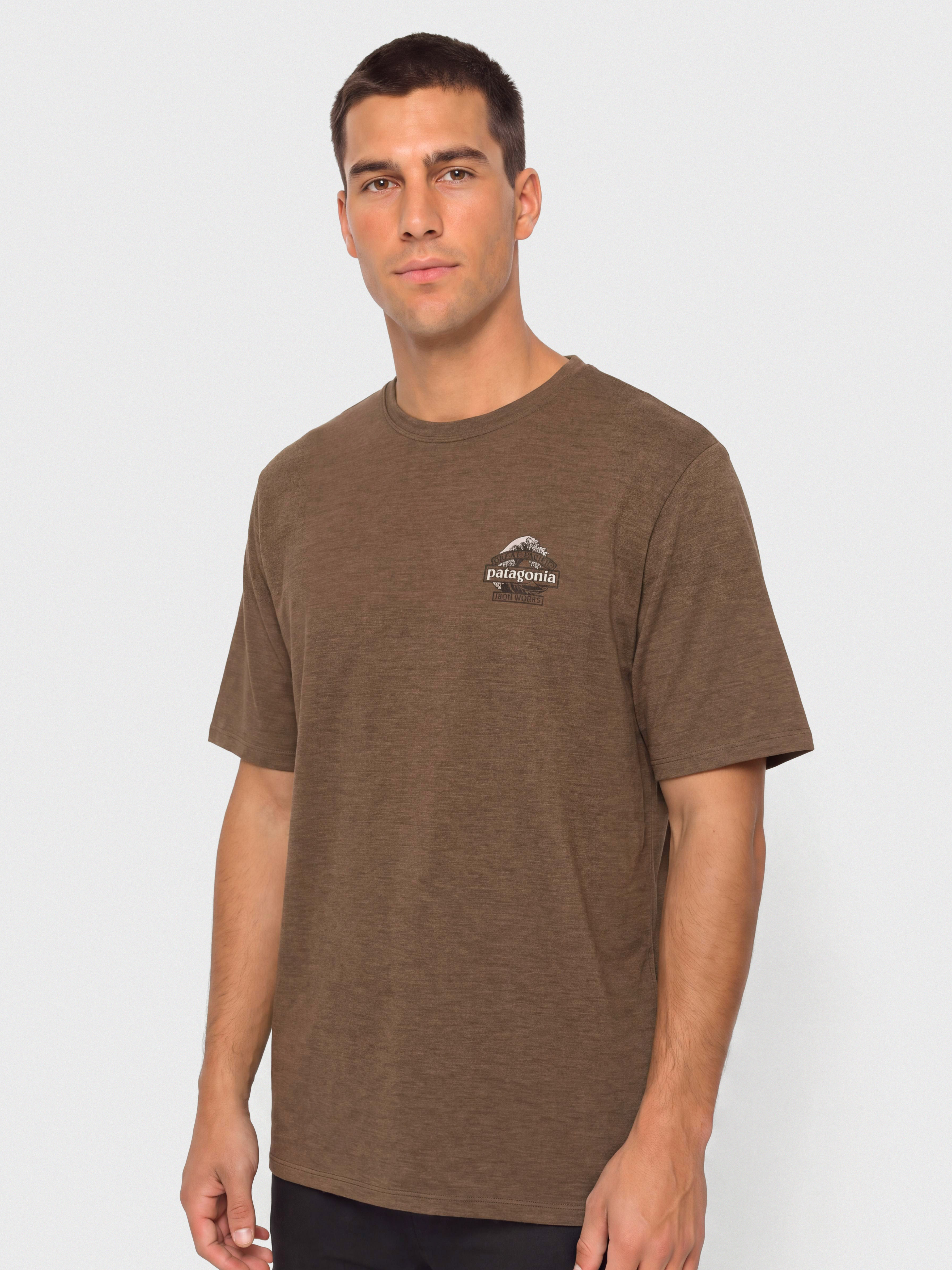 T-shirt Patagonia Cap Cool Daily Great Waves (berm brown light berm brown x dye)