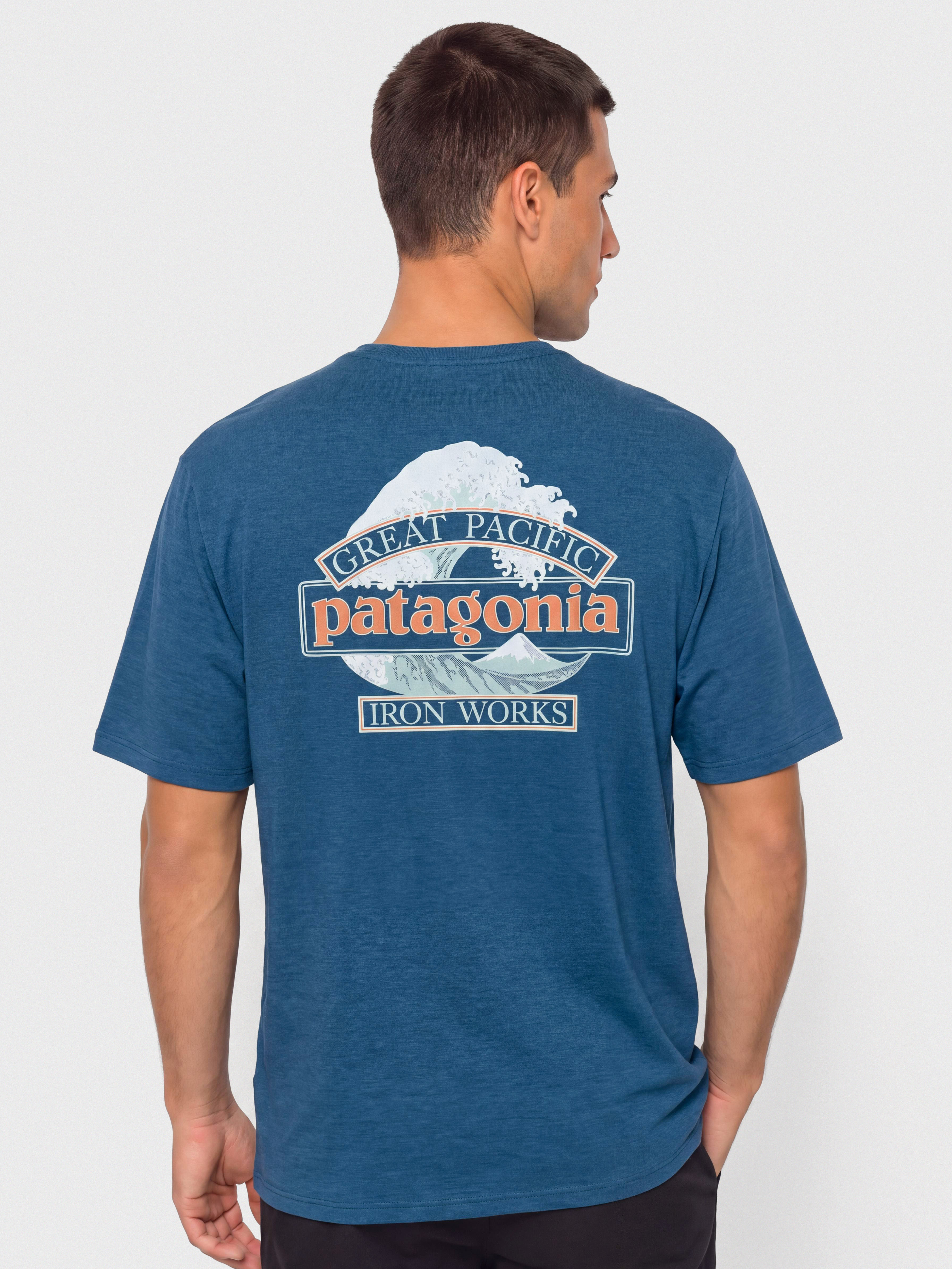 T-shirt Patagonia Cap Cool Daily Great Waves (clement blue light clement blue x dye)