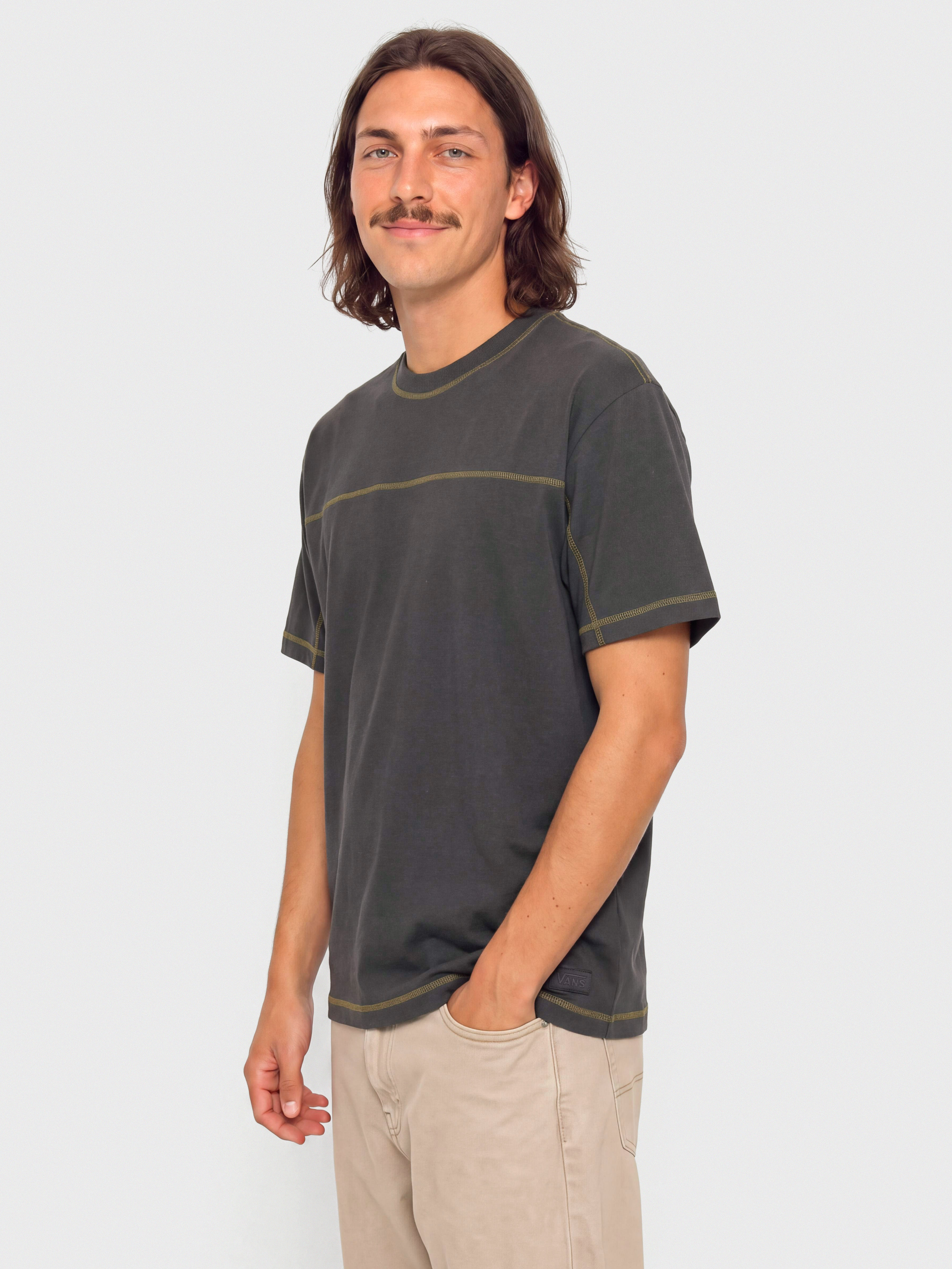 T-shirt Vans Contrast Stitch Loose Fit (charcoal grey)