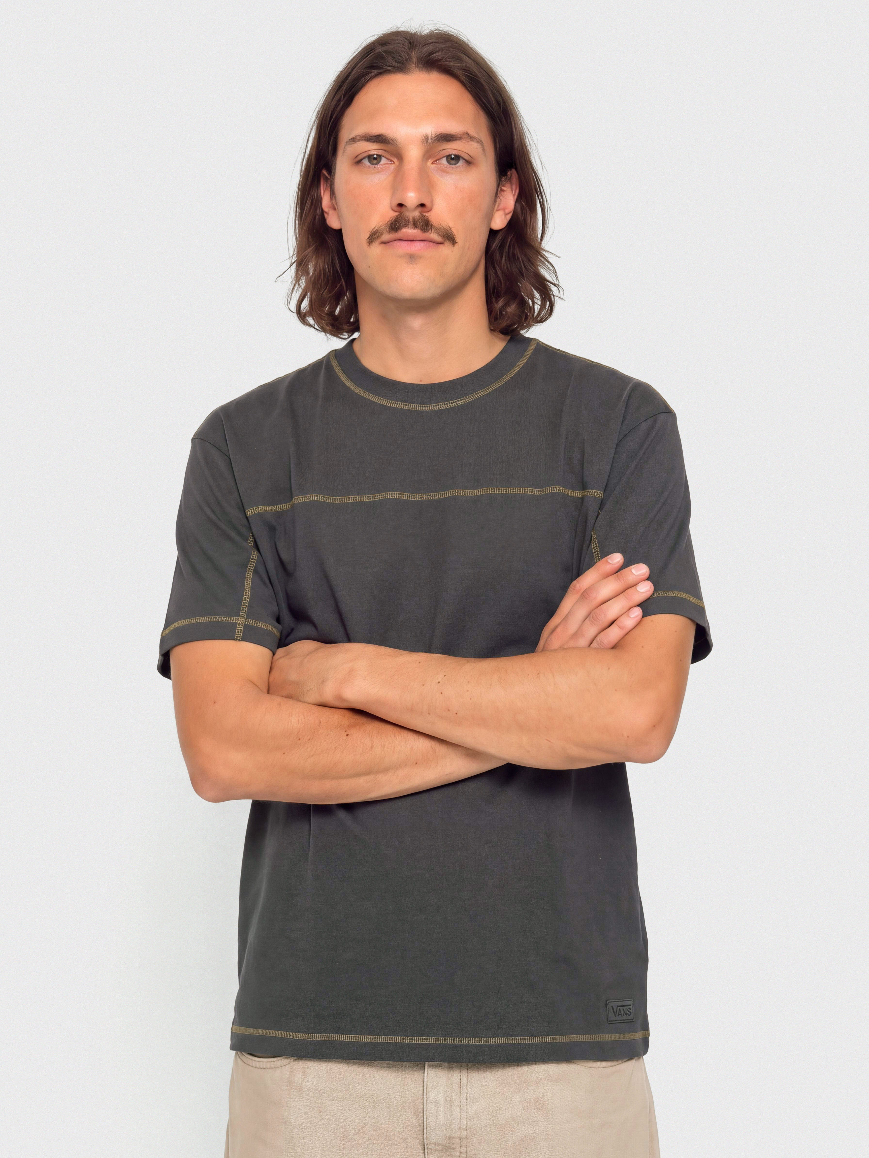 T-shirt Vans Contrast Stitch Loose Fit (charcoal grey)