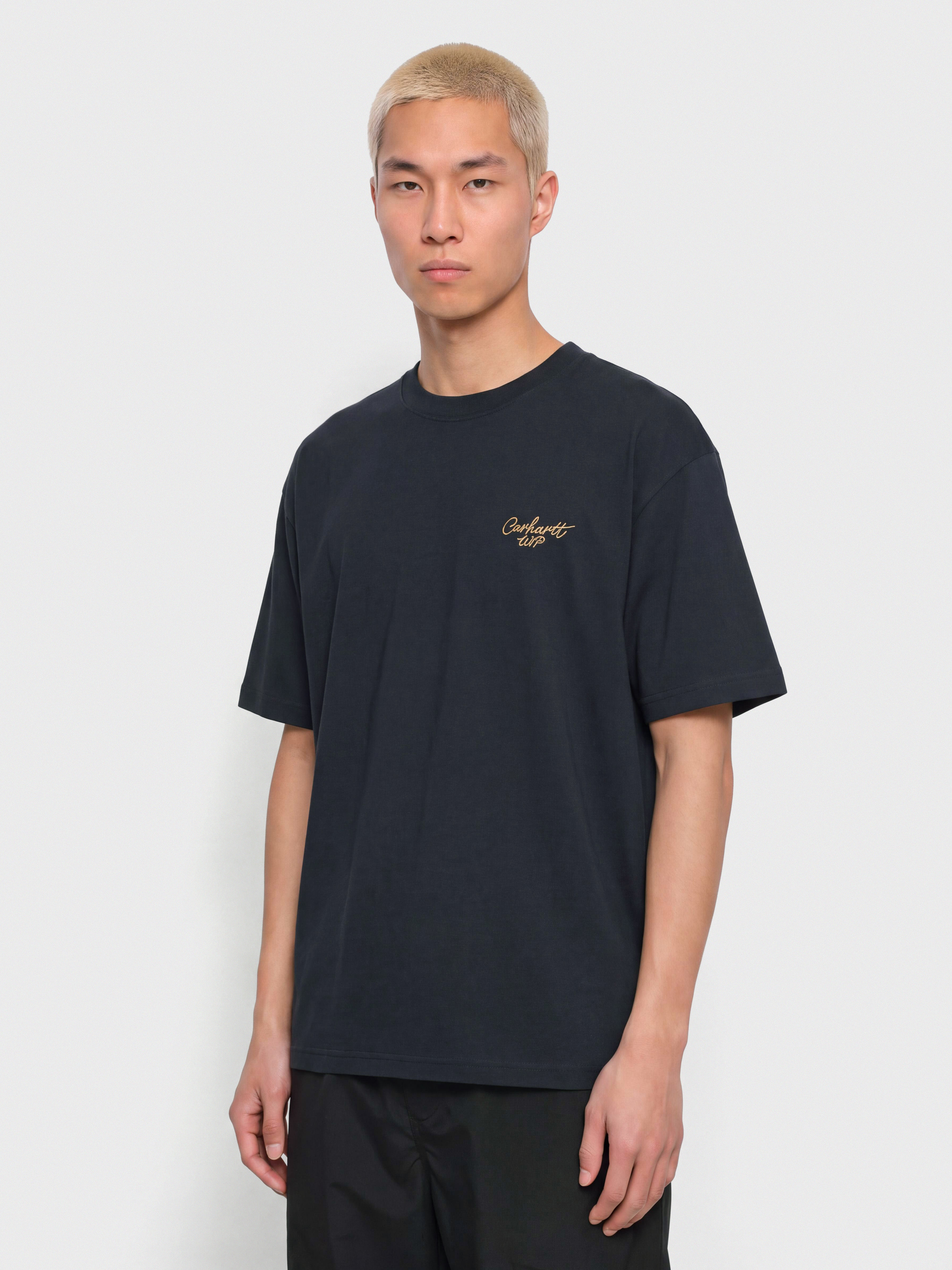 T-shirt Carhartt WIP Signature Script (dark navy/wip dusty h)