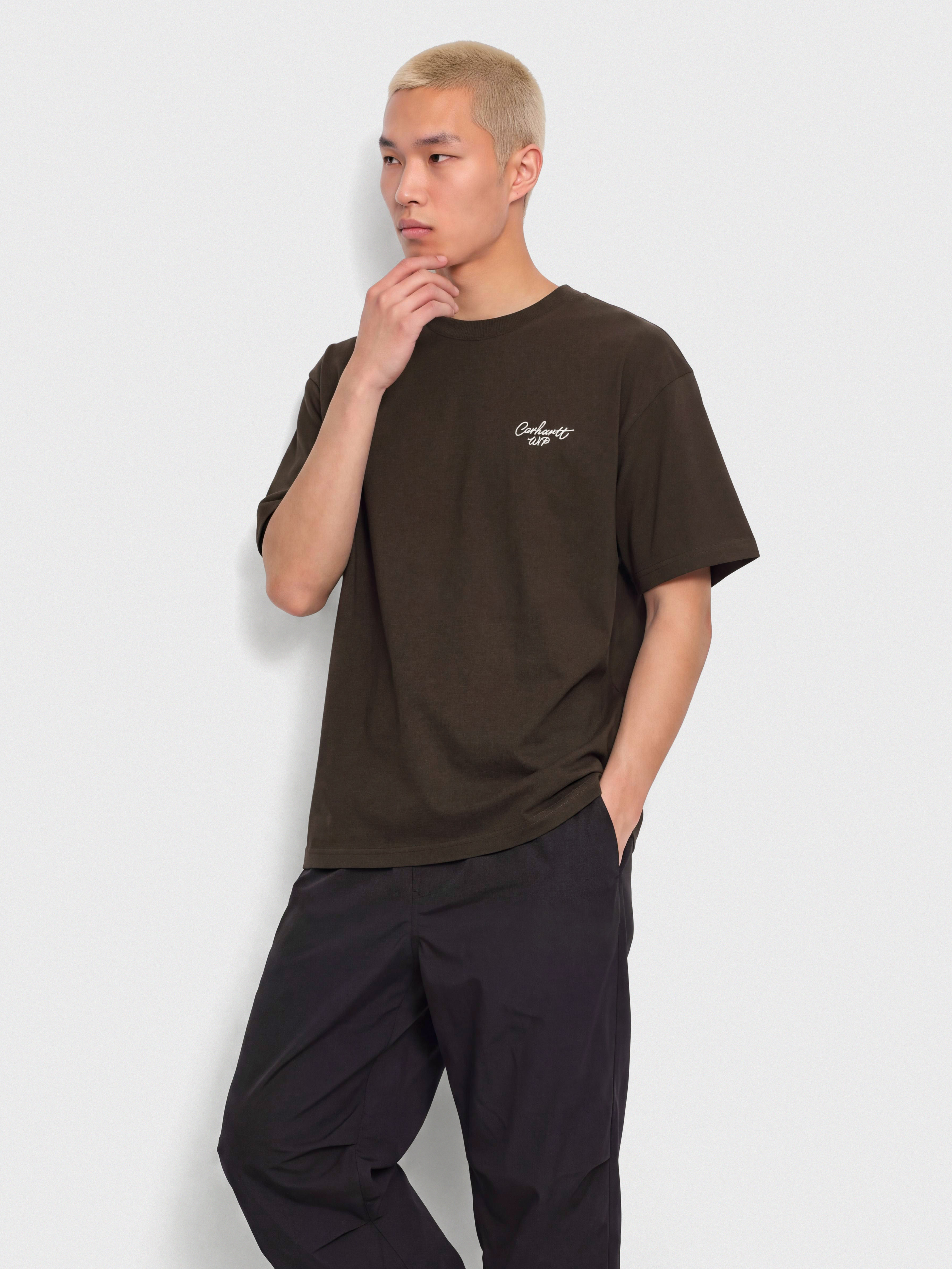 T-shirt Carhartt WIP Signature Script (tobacco/natural)