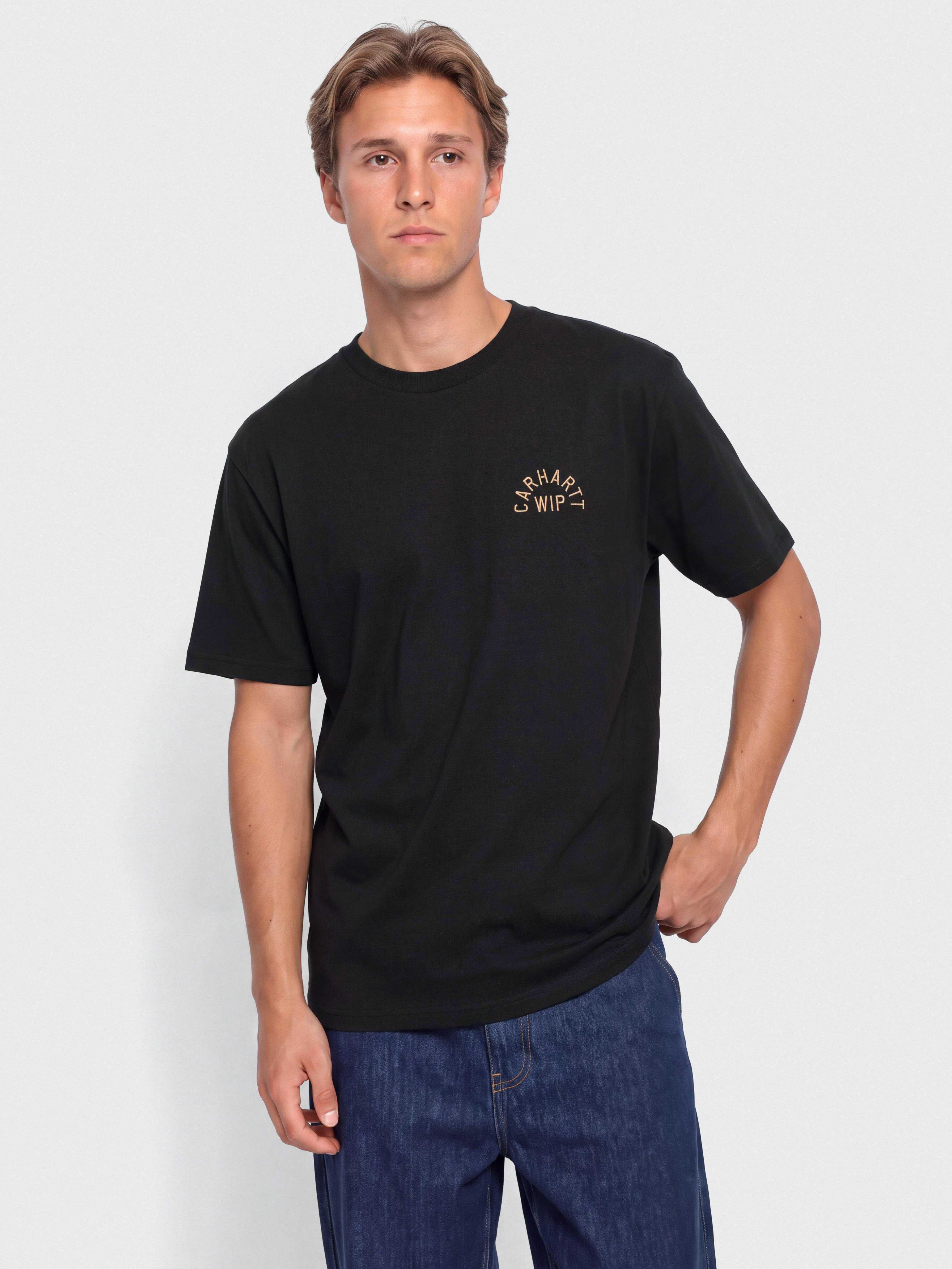 T-shirt Carhartt WIP Arch Script (black/wip h brown)