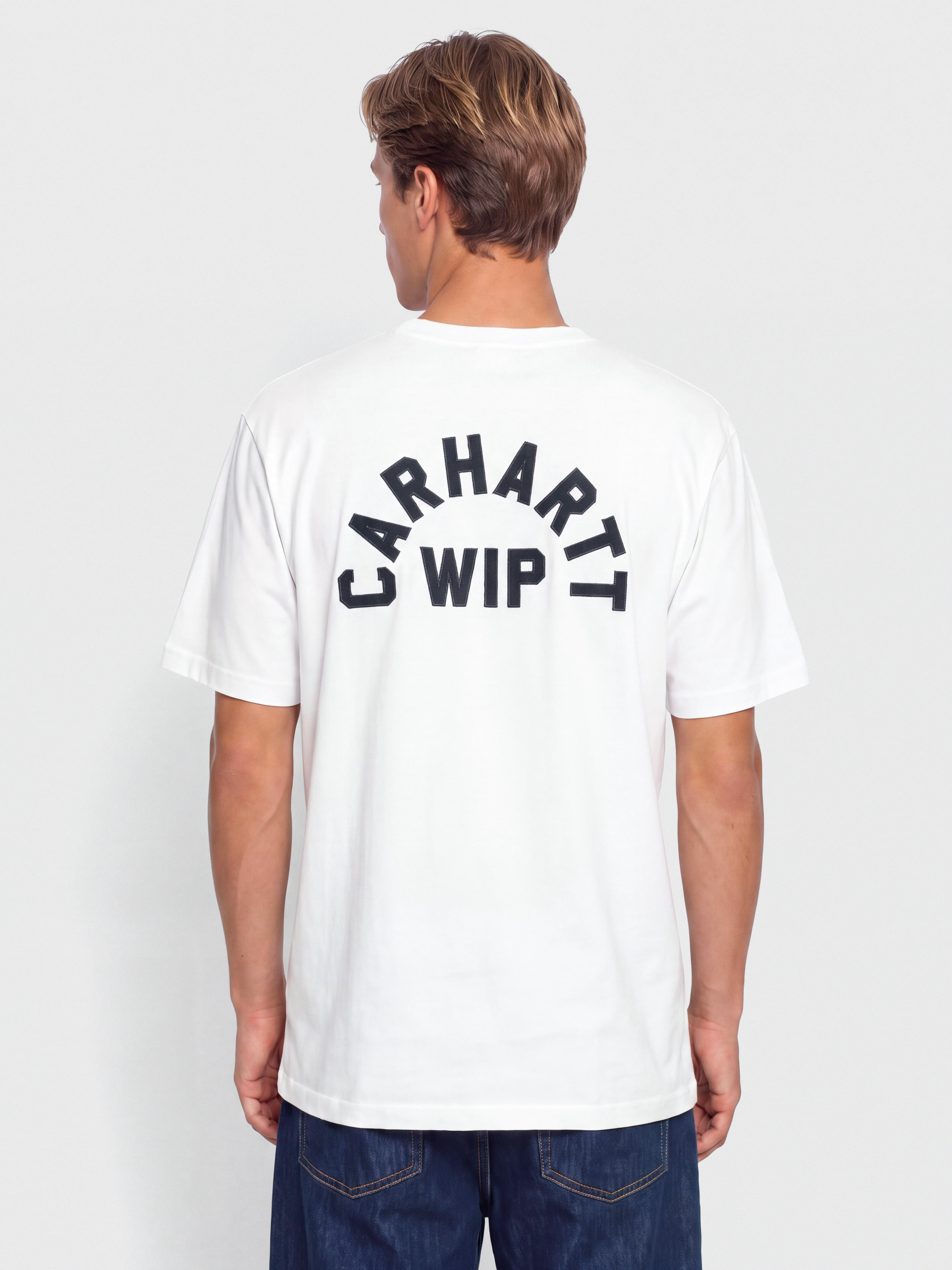 T-shirt Carhartt WIP Arch Script (white/dark navy)