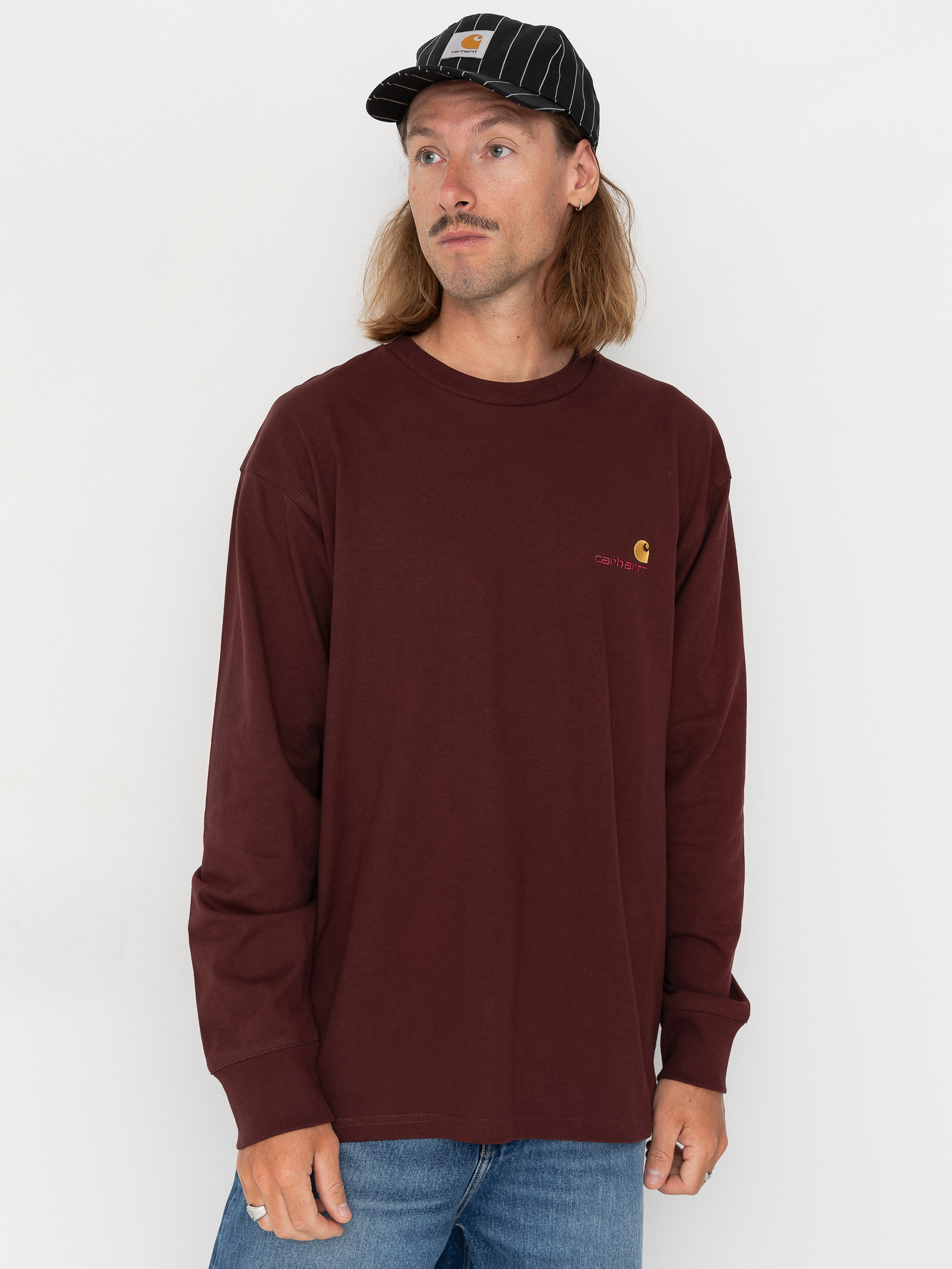 Longsleeve Carhartt WIP American Script (amarone)