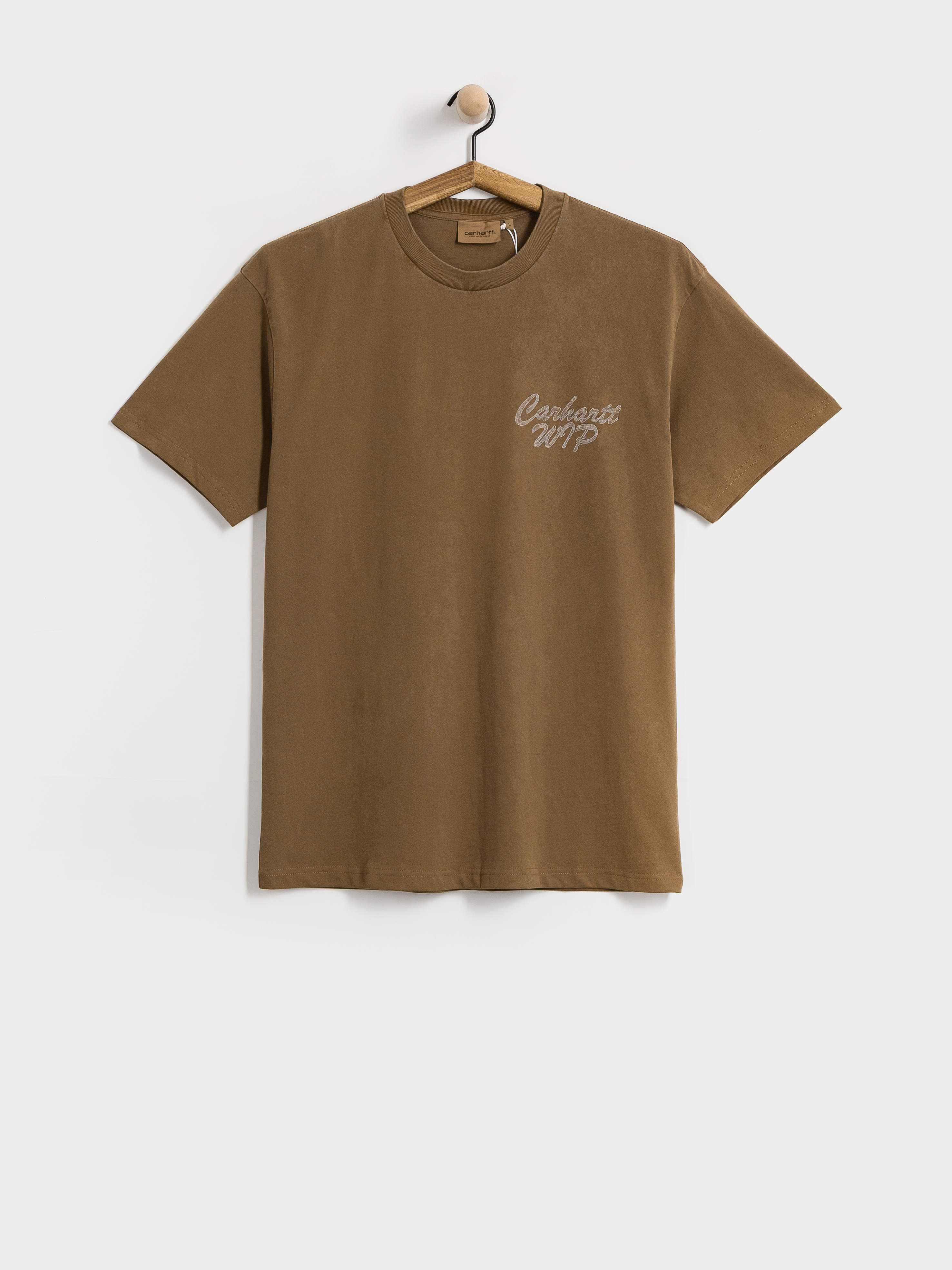T-shirt Carhartt WIP Hatching Script (wip h brown/garment dyed)