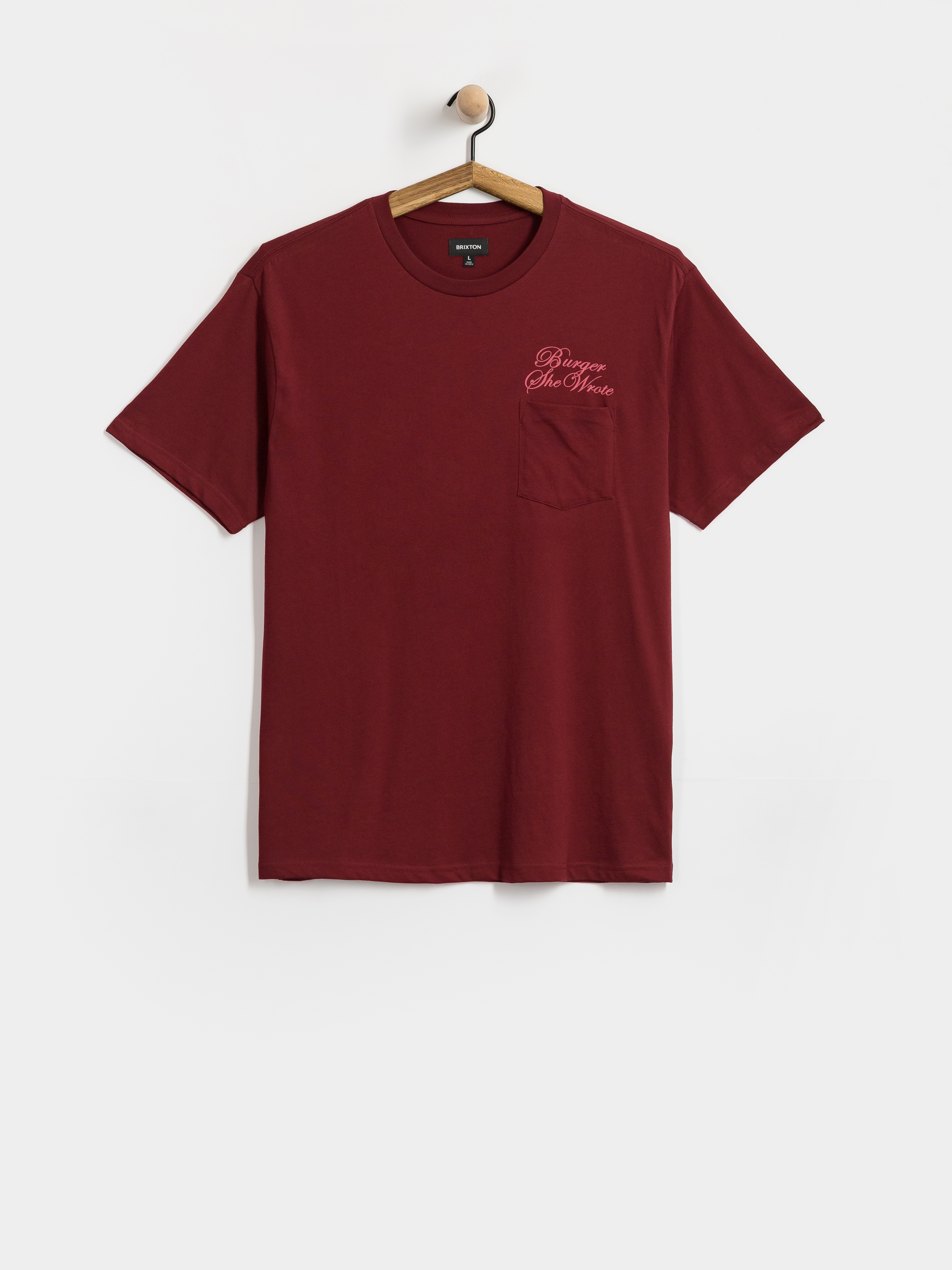 T-shirt Brixton Burger She Wrote Pocket (burgundy)