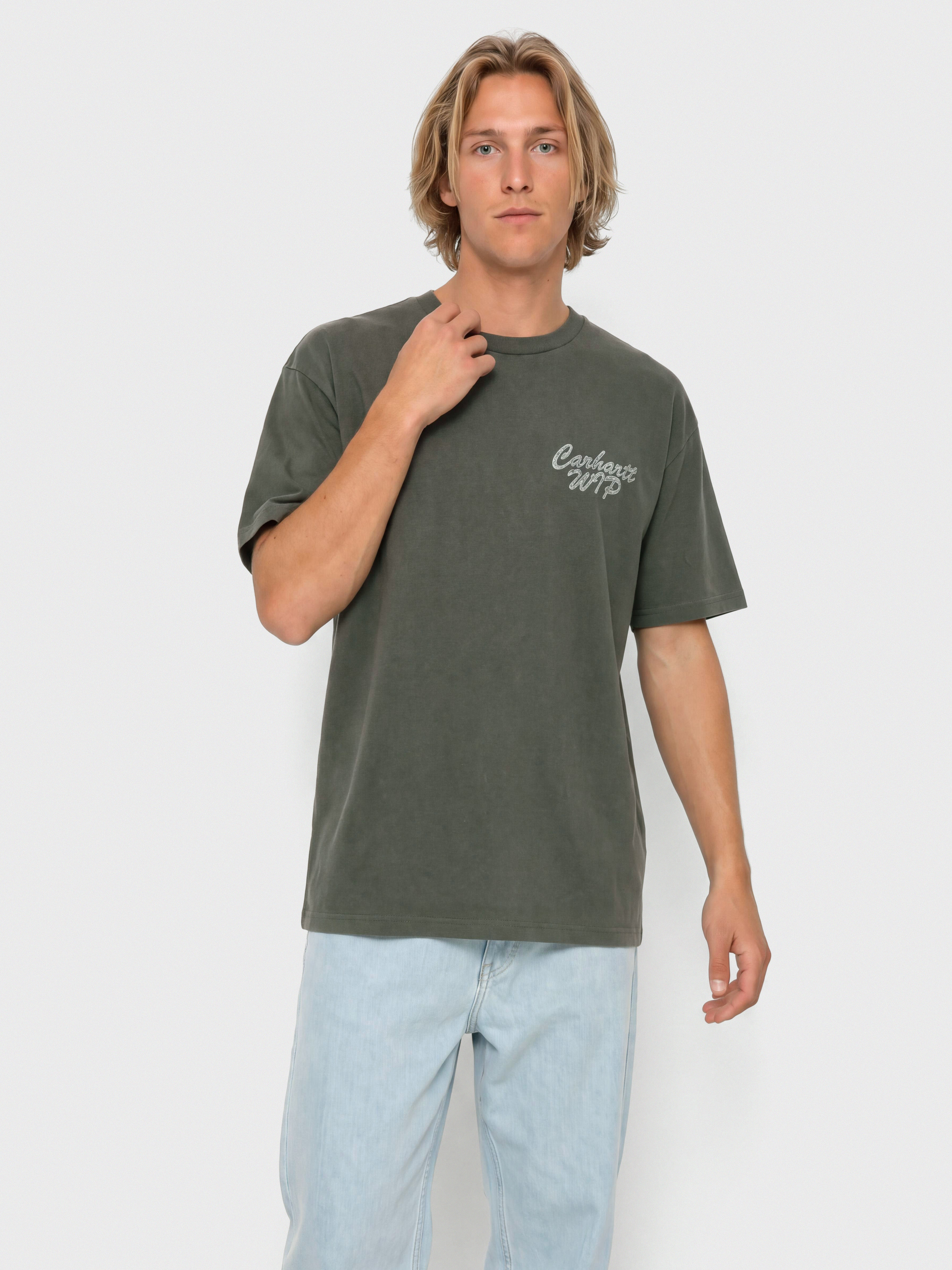 T-shirt Carhartt WIP Hatching Script (black/garment dyed)