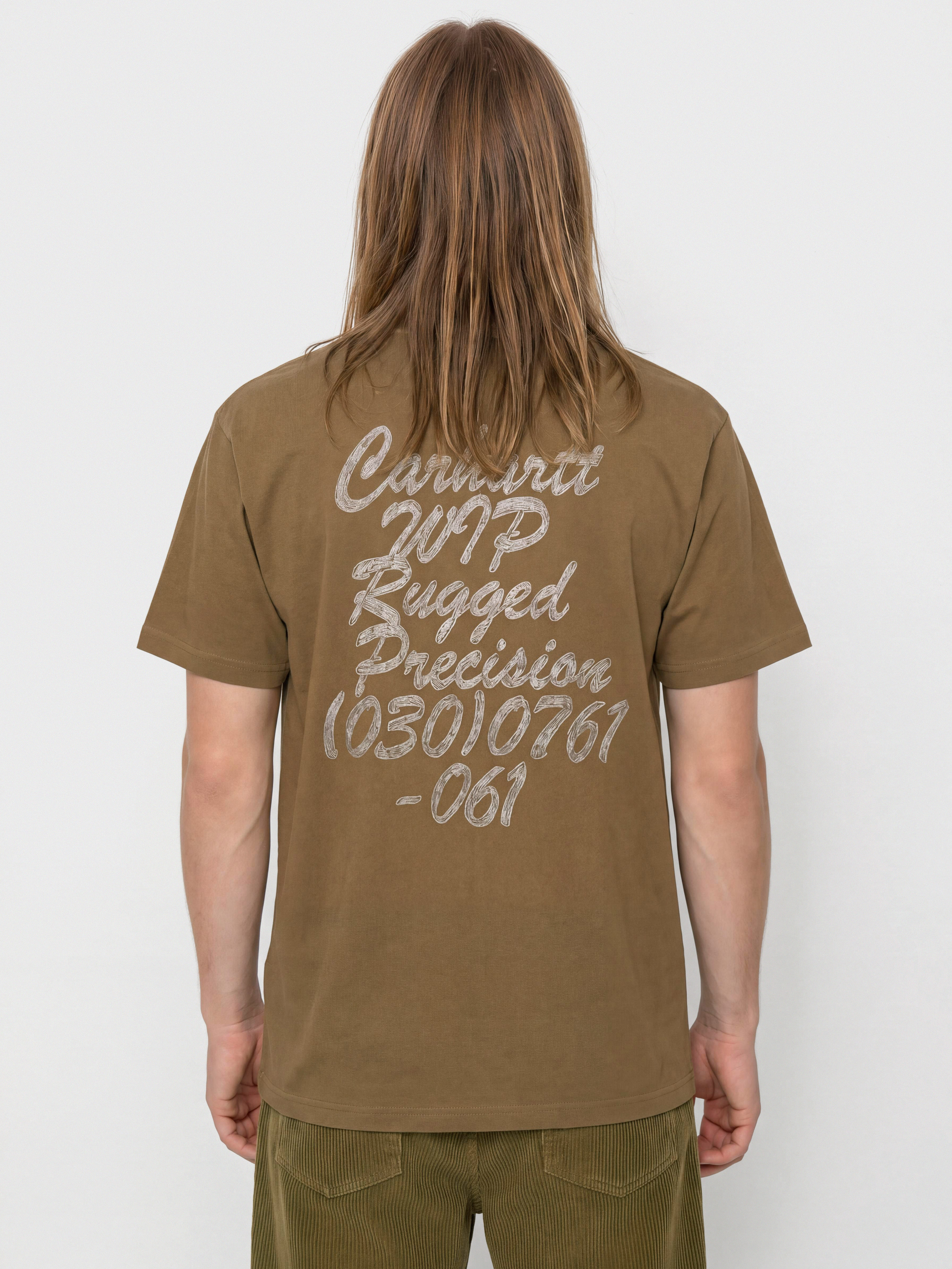 T-shirt Carhartt WIP Hatching Script (wip h brown/garment dyed)