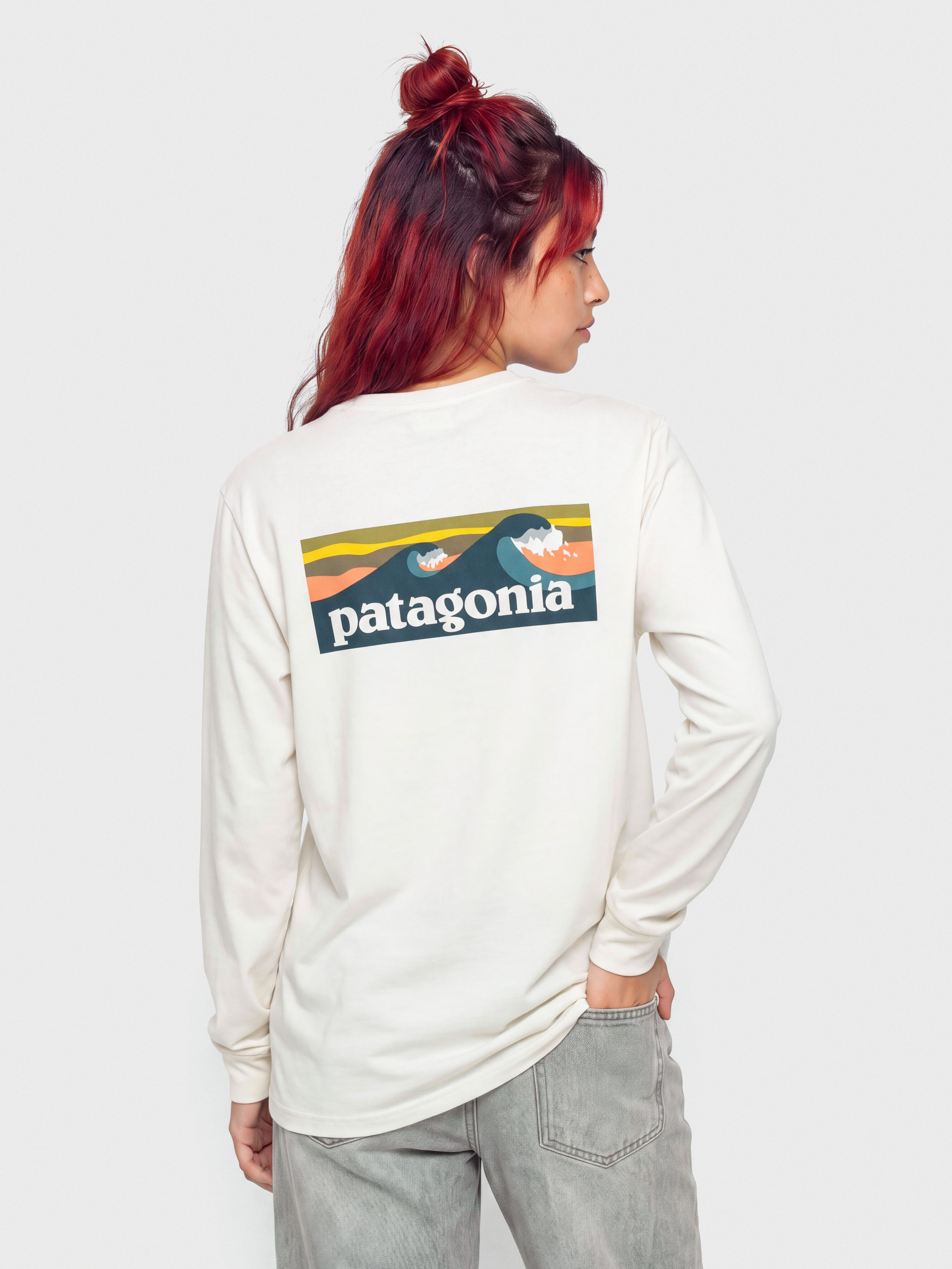 Longsleeve Patagonia Cap Cool Daily Boardshort Logo Wmn (dyno white)