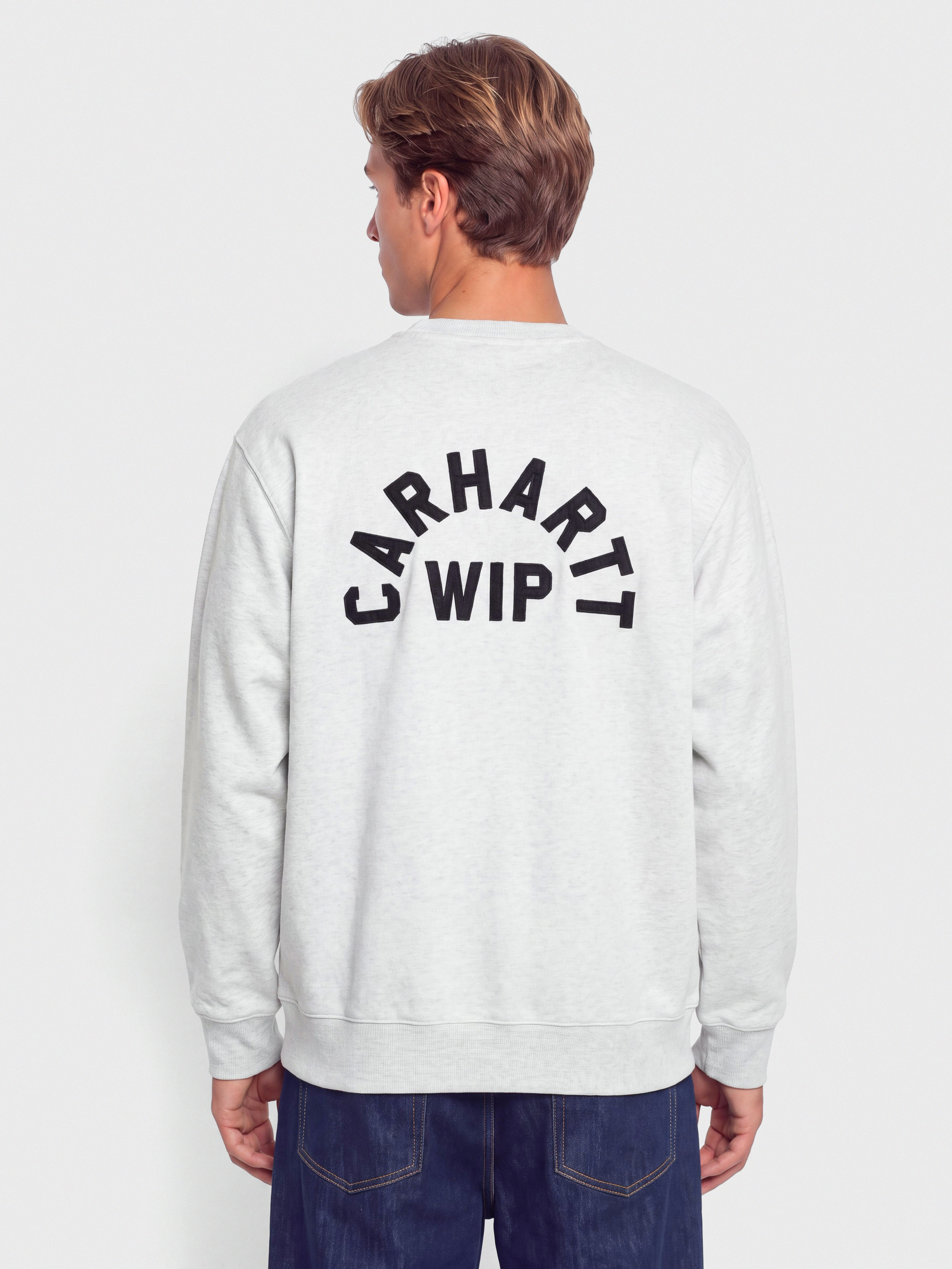 Bluza Carhartt WIP Arch Script (ash heather/dark navy/stone washed)