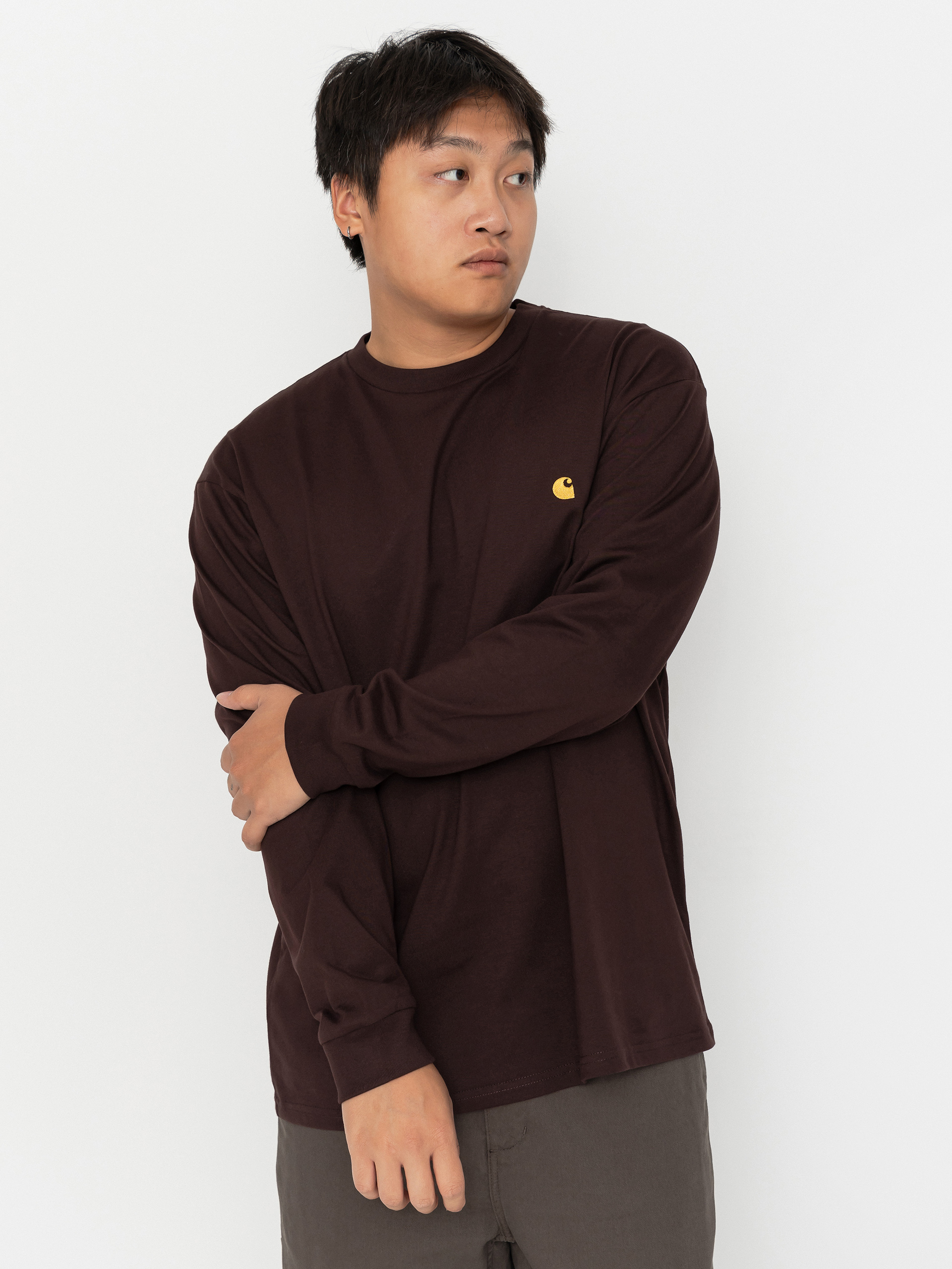 Longsleeve Carhartt WIP Chase (palisander/gold)