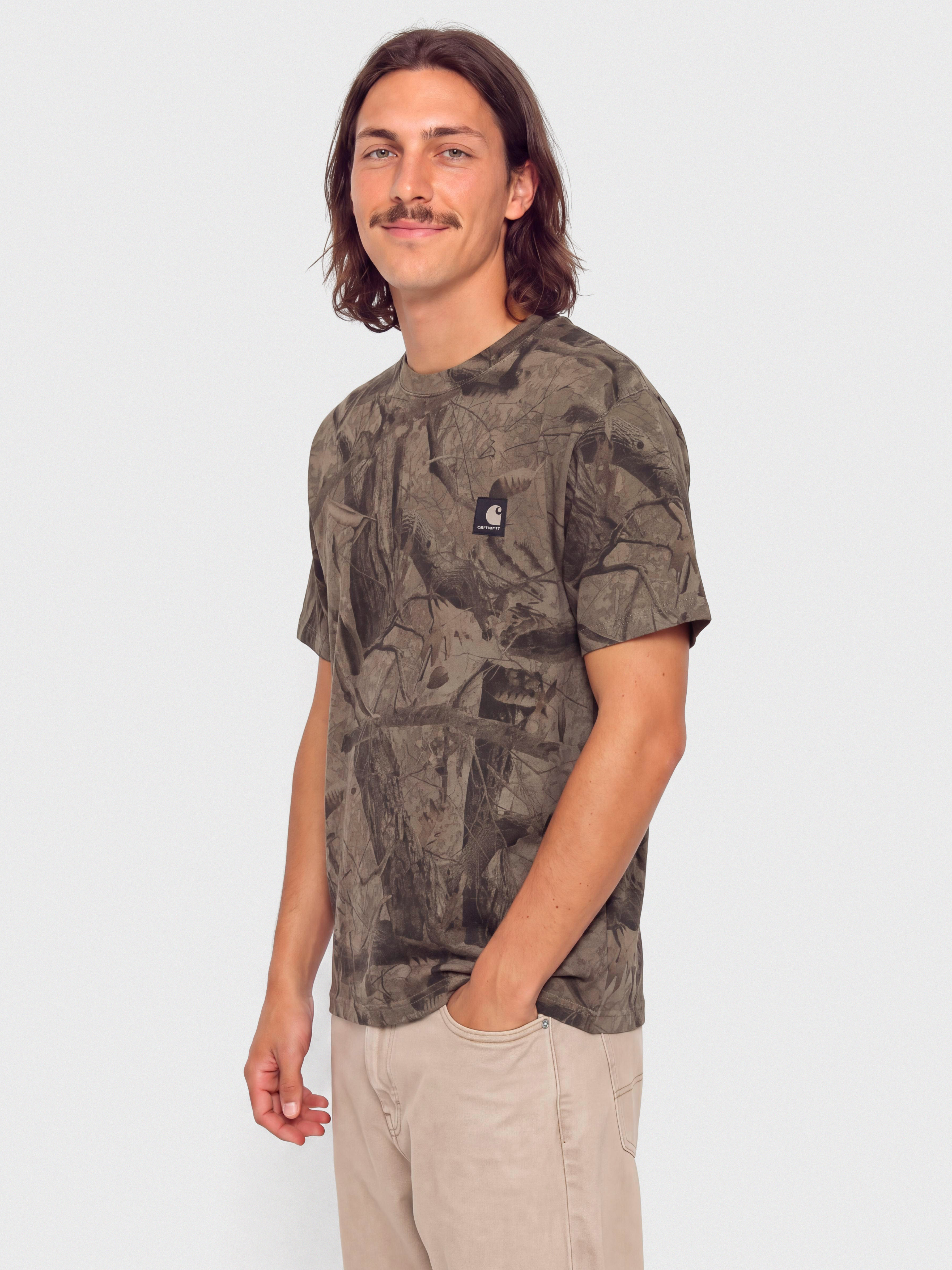 T-shirt Carhartt WIP Feather Tree (camo feather tree khaki/shungite/garment dyed)