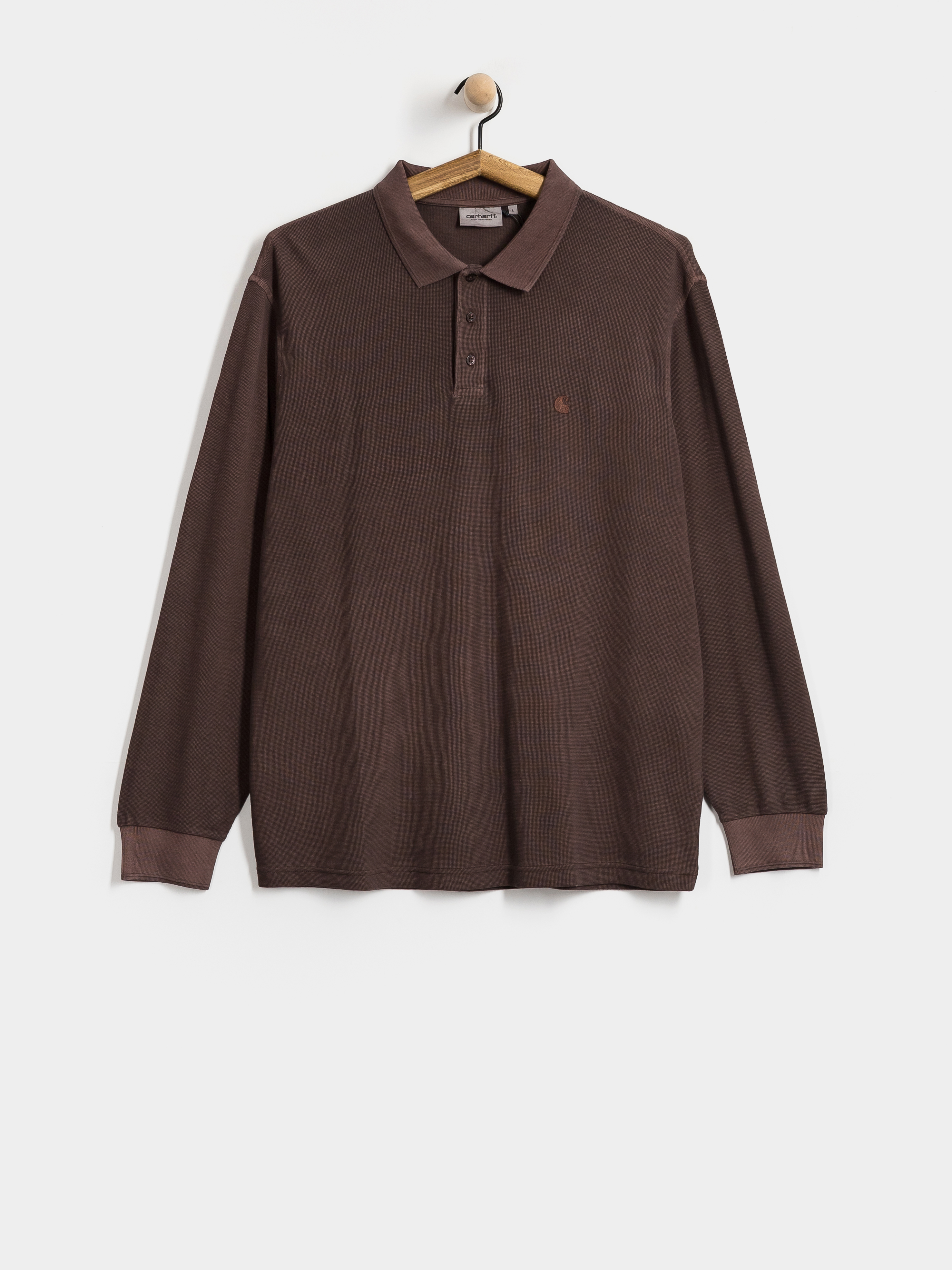 Longsleeve Carhartt WIP Waffle Rugby (palisander/garment dyed)
