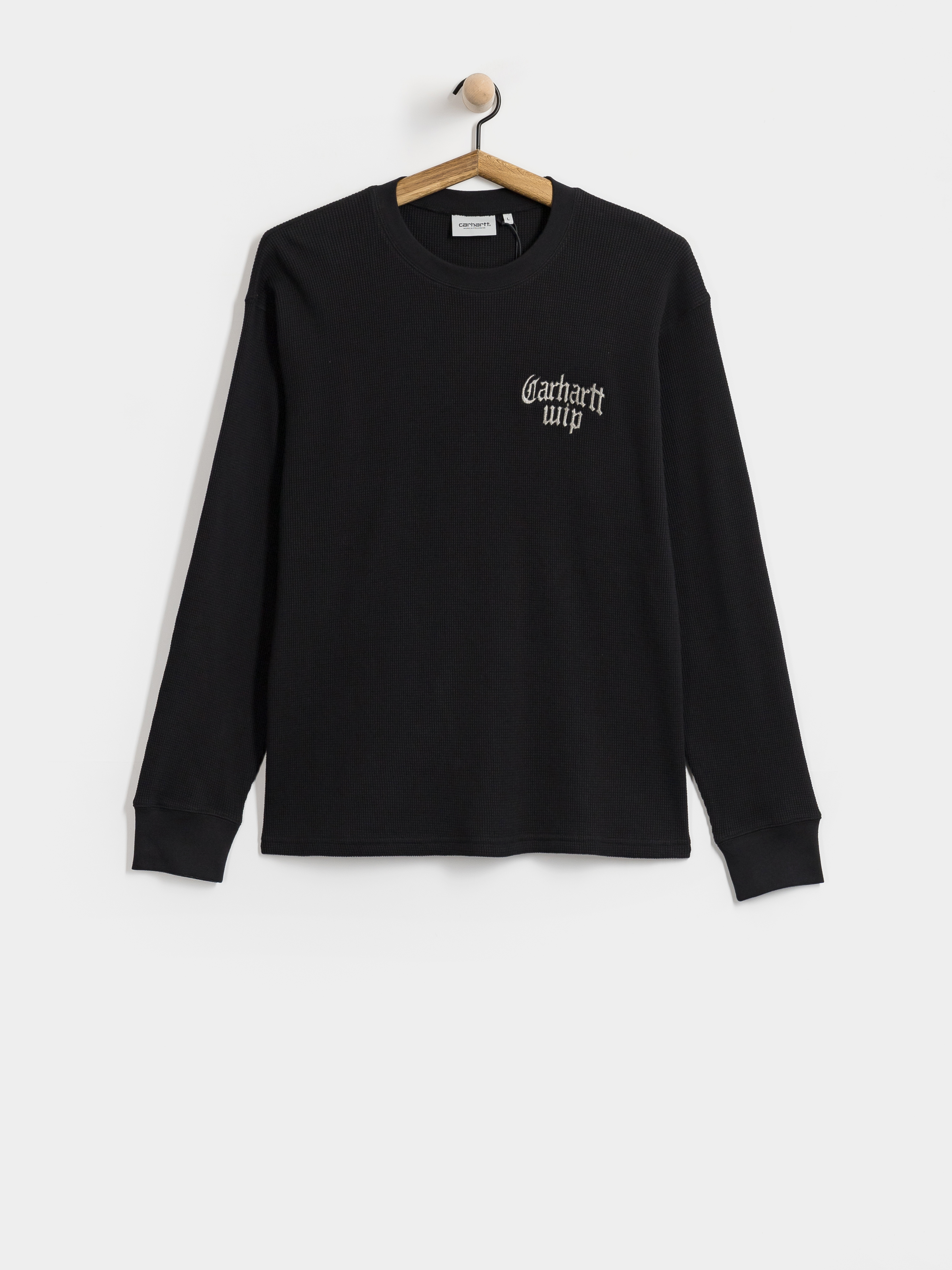 Longsleeve Carhartt WIP Blackletter Waffle (black/white)