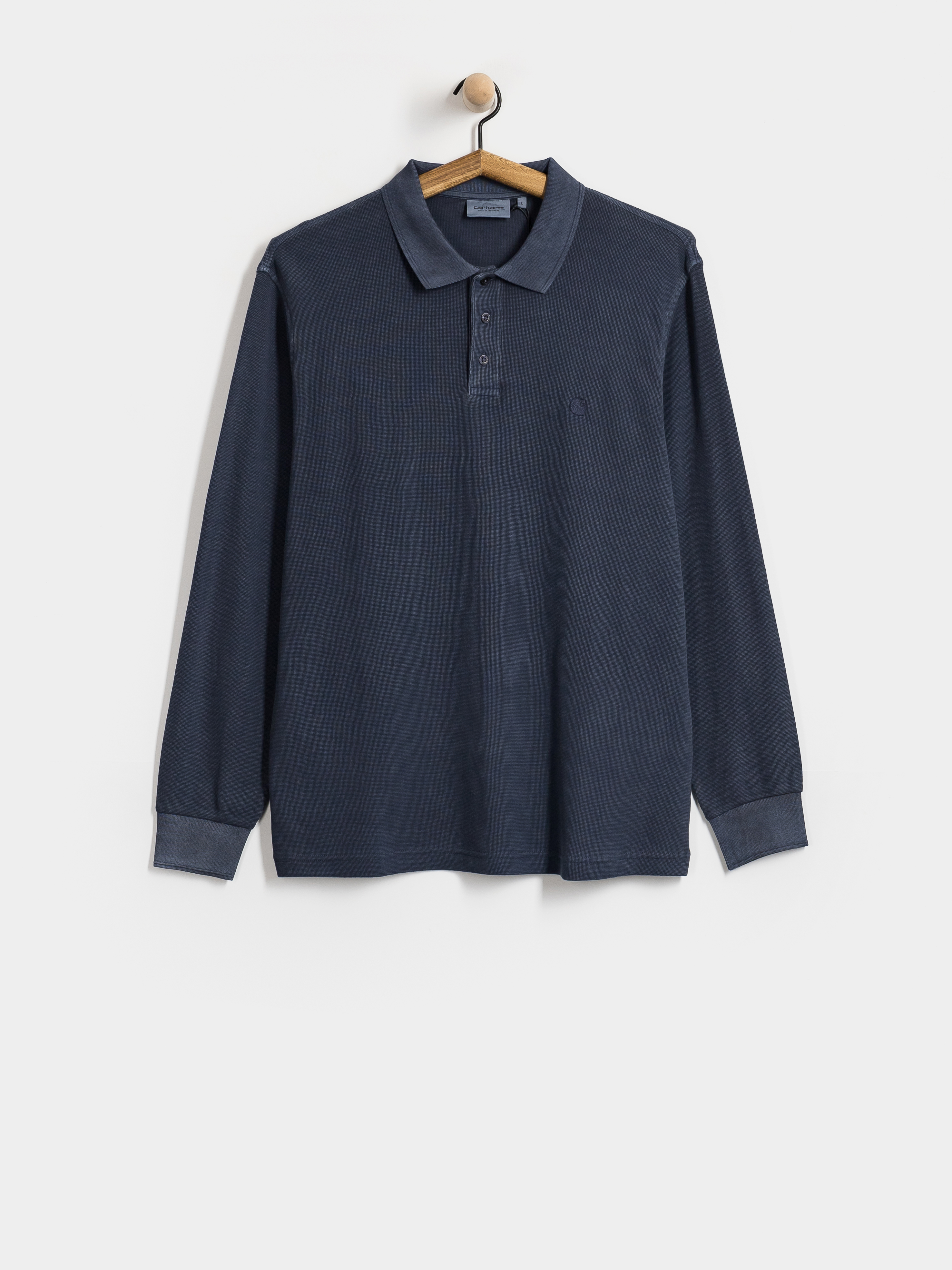 Longsleeve Carhartt WIP Waffle Rugby (dark navy/garment dyed)