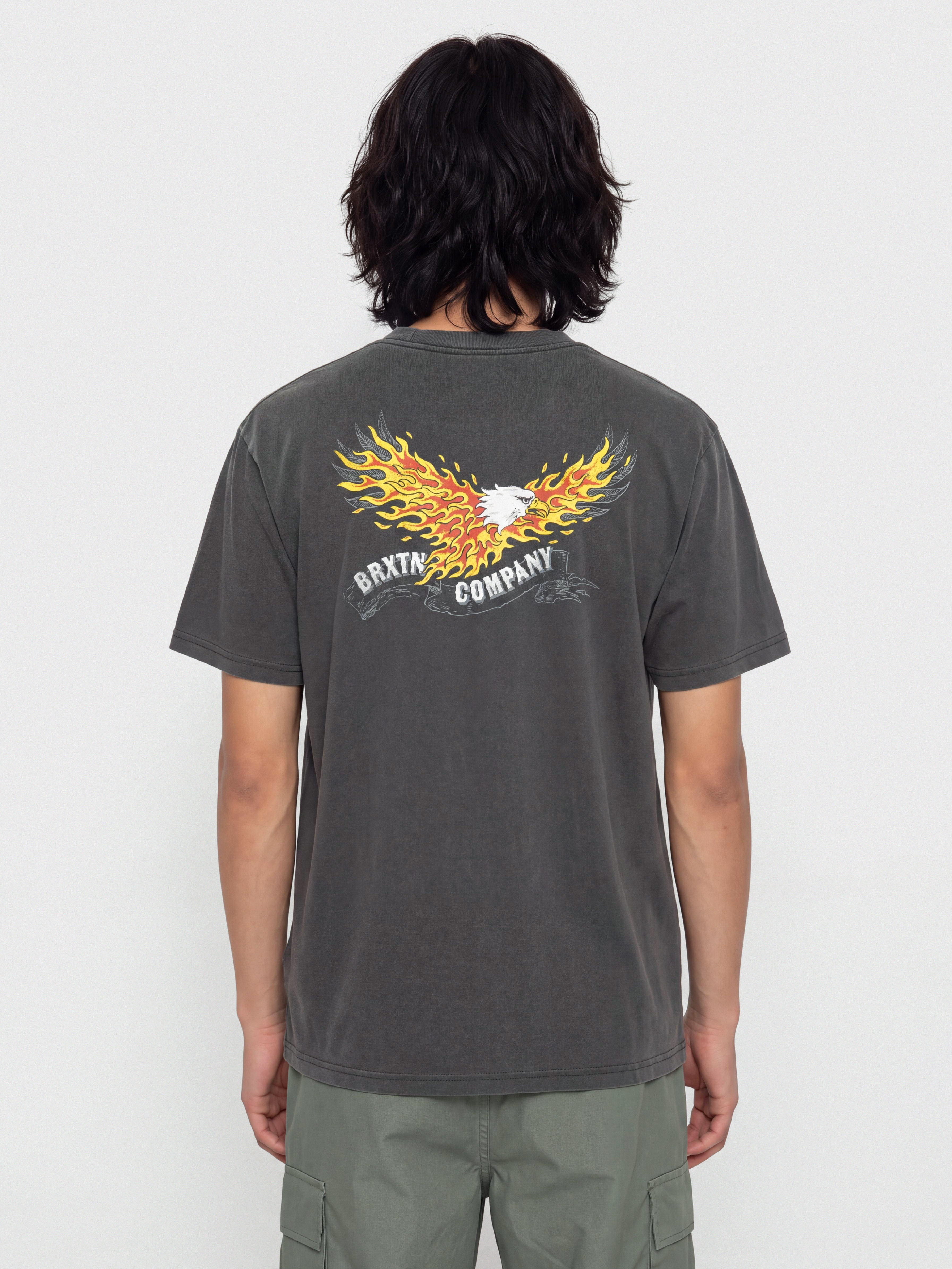 T-shirt Brixton Blazing Stnd (black worn wash)