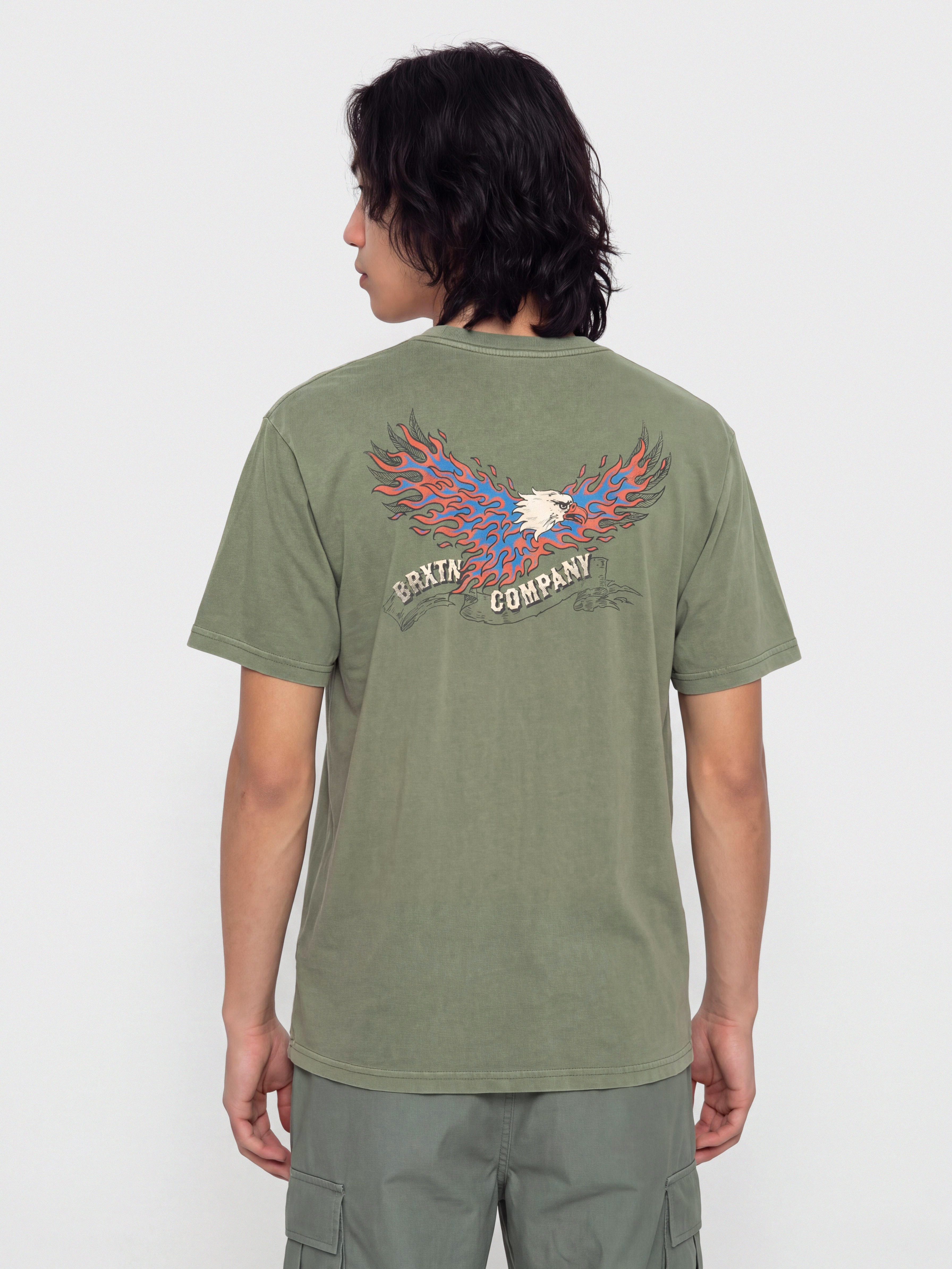 T-shirt Brixton Blazing Stnd (olive surplus worn wash)