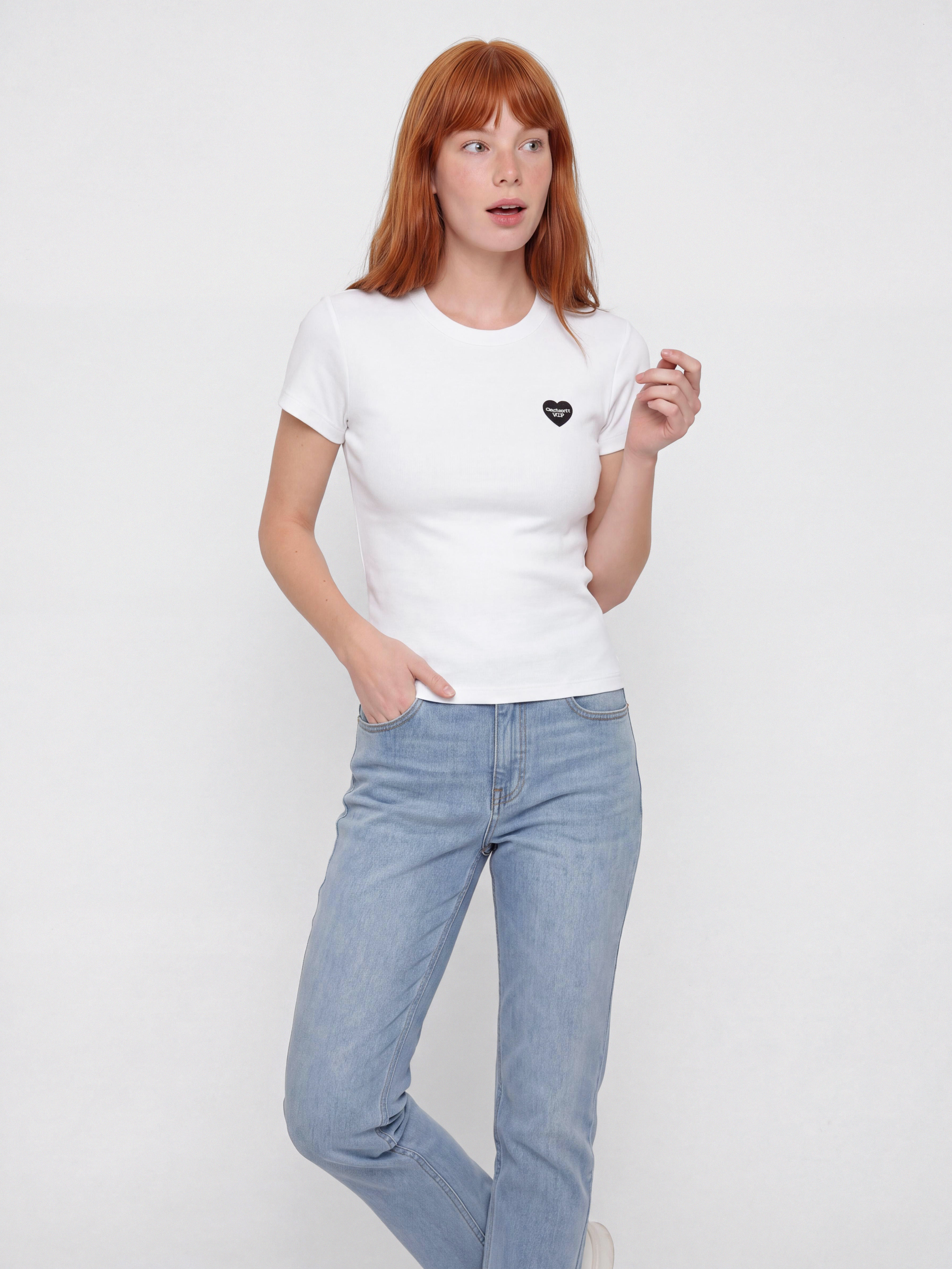 T-shirt Carhartt WIP Small Heart Patch Wmn (white/black)