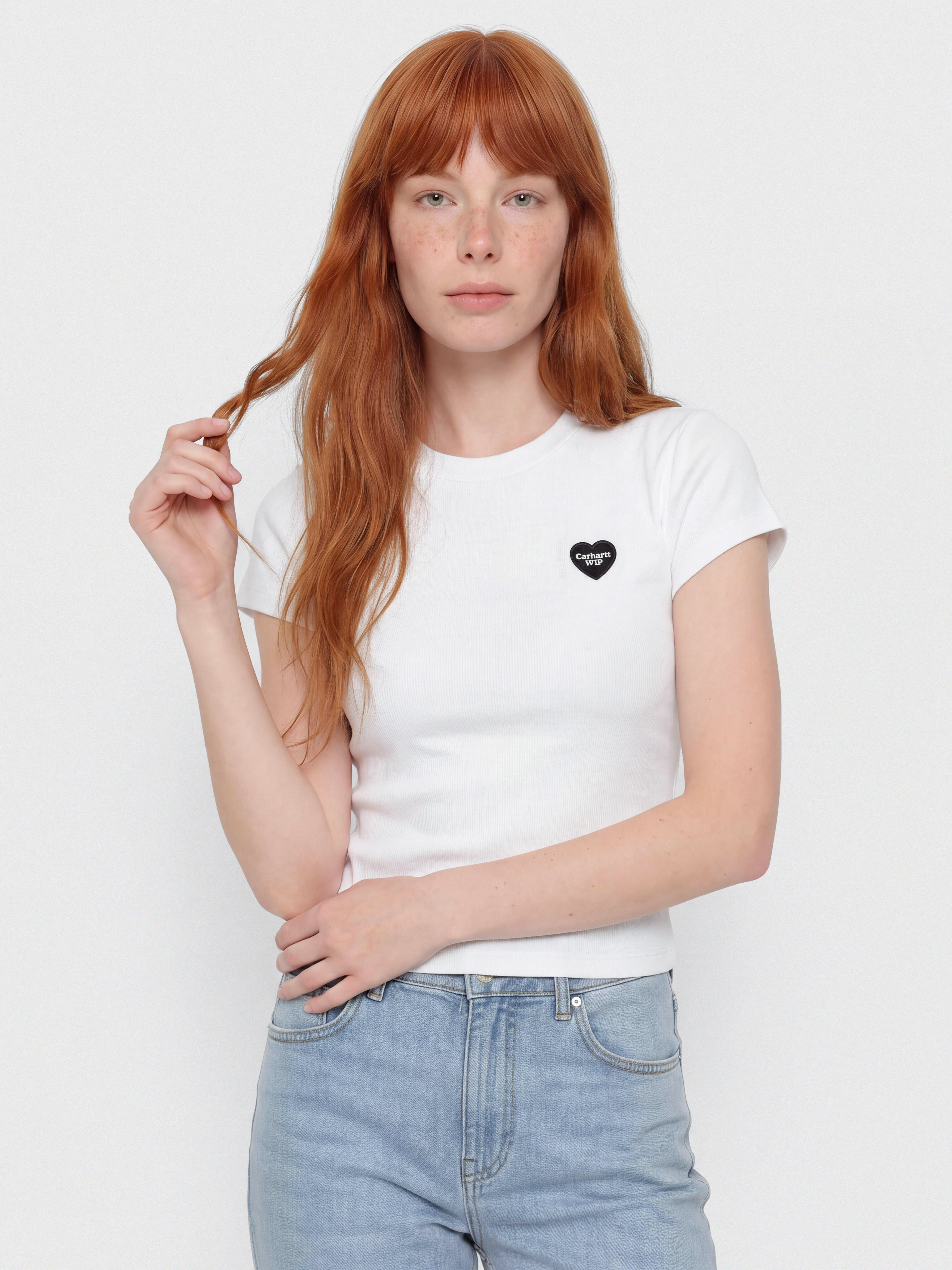 T-shirt Carhartt WIP Small Heart Patch Wmn (white/black)