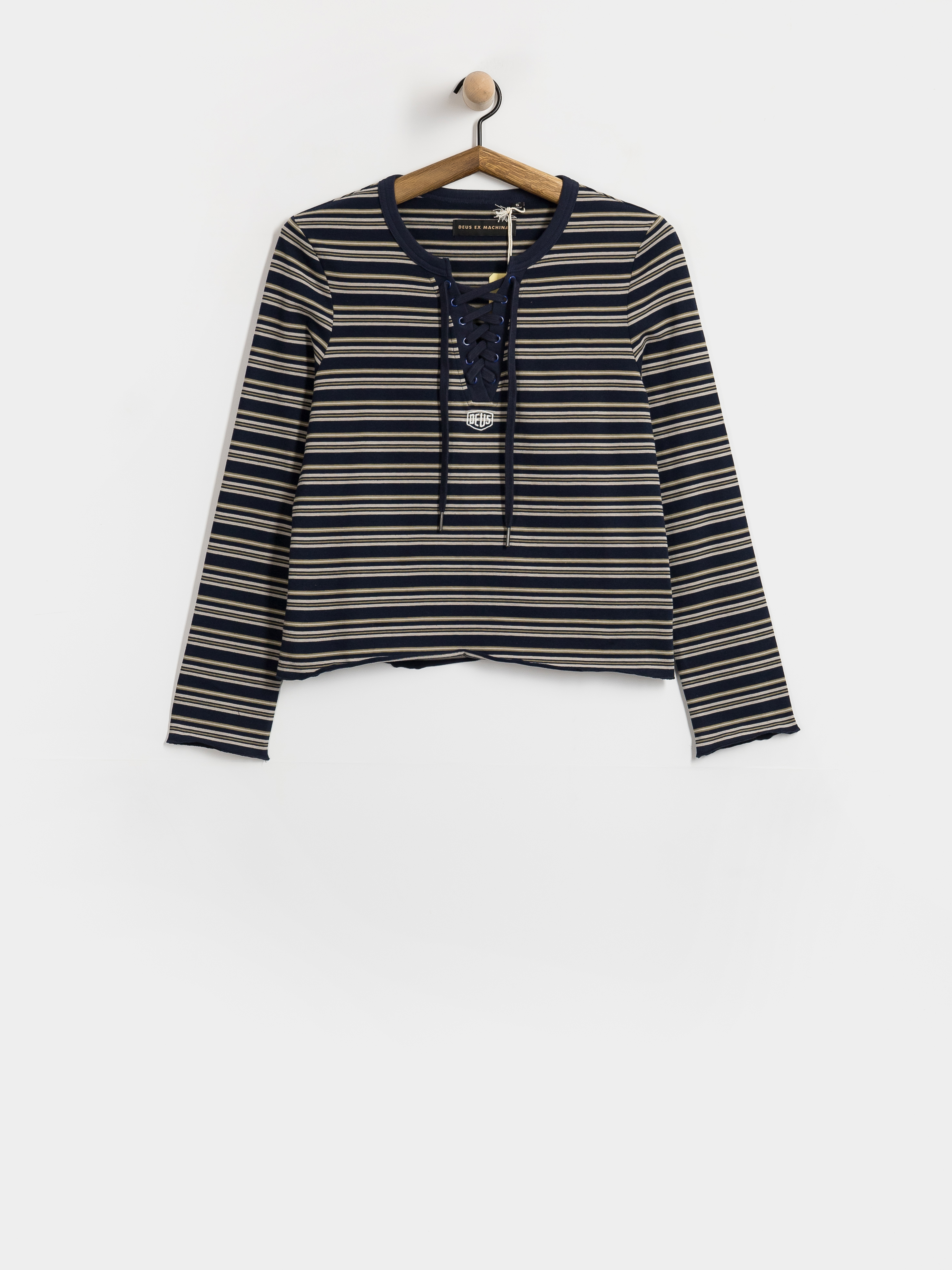 Longsleeve Deus Ex Machina Stoppa Lace Up Top Wmn (navy stripe)