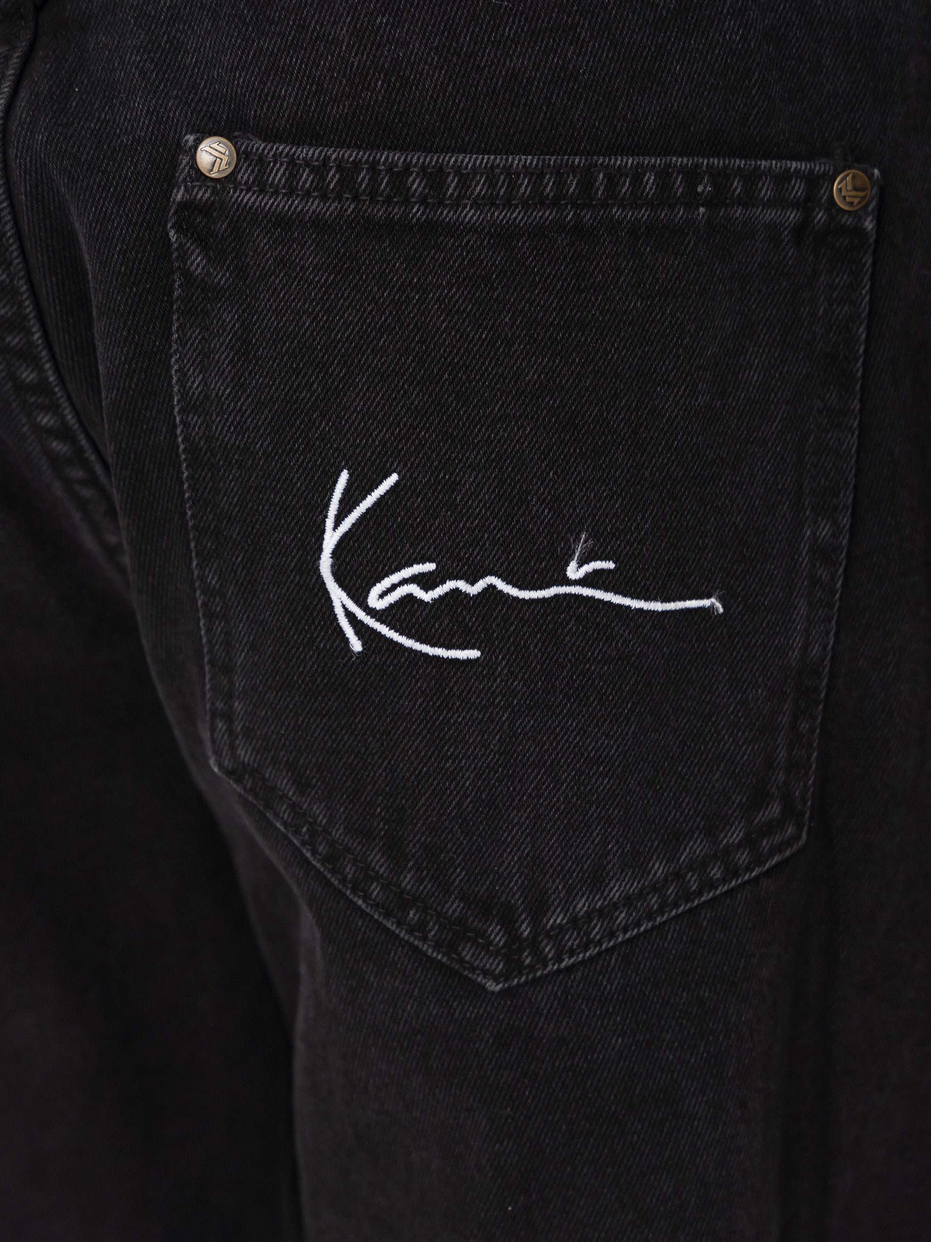 Spodnie Karl Kani Small Signature Tapered Five Pocket Denim (black)