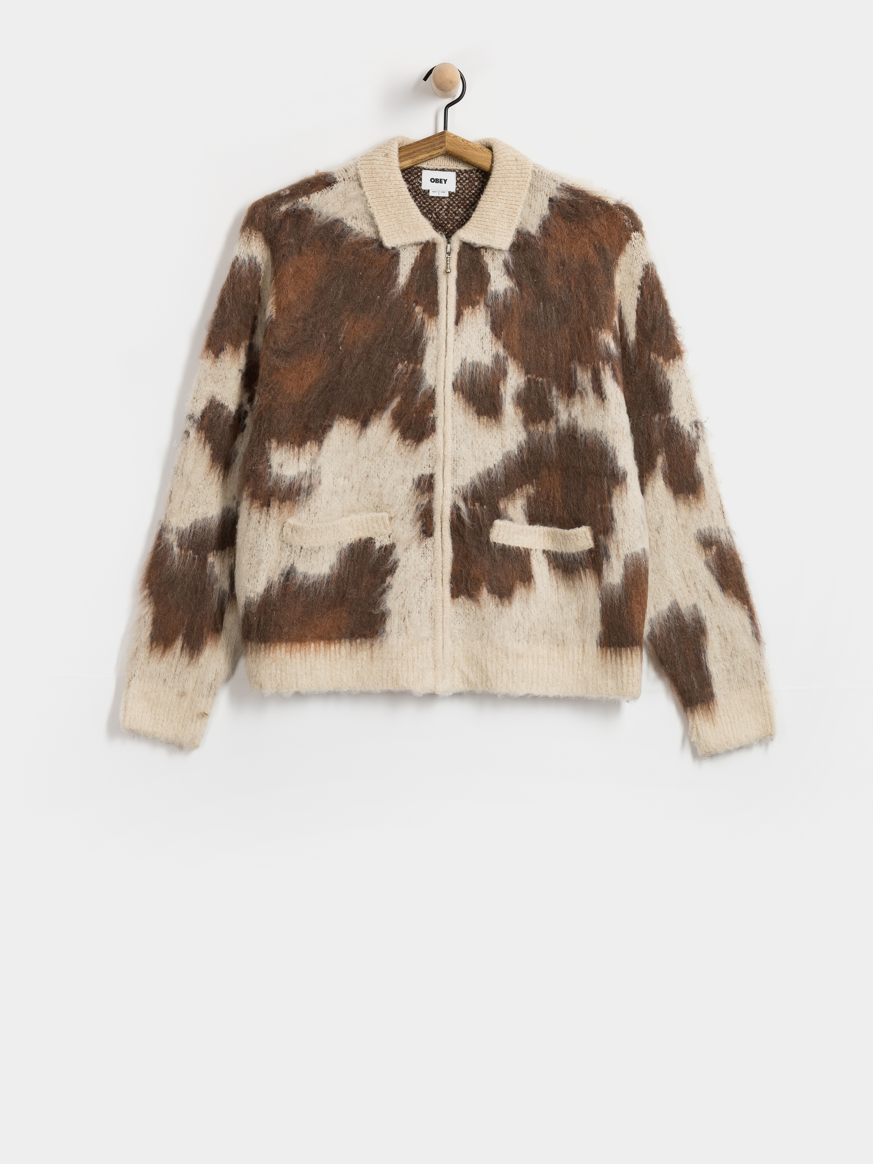 Kardigan OBEY Cow Pattern Zip